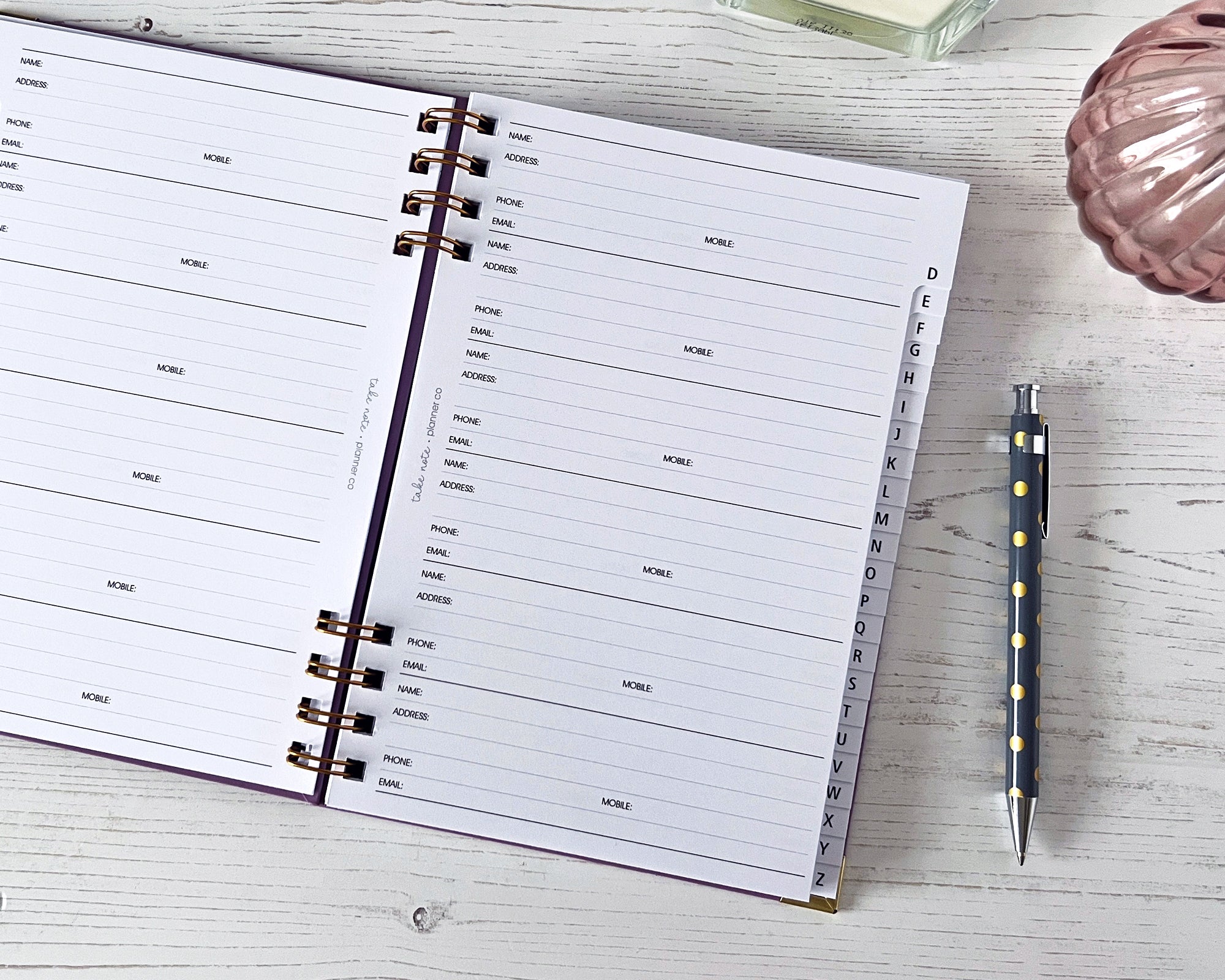 A-Z Tabbed Contacts Address Book