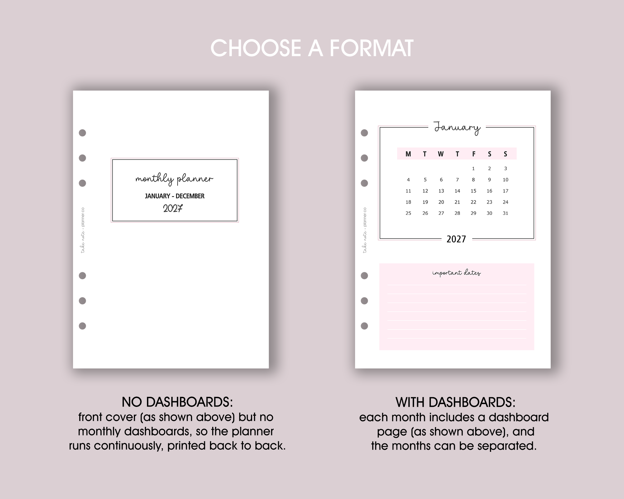 explanation of different formats available