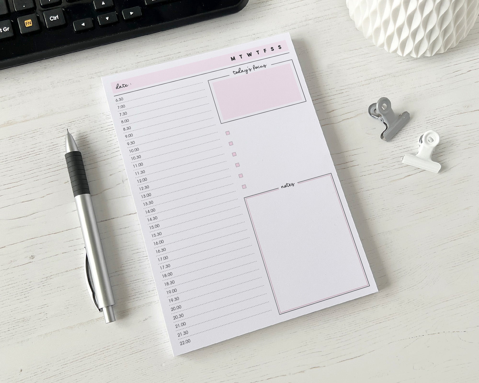 Daily Planner A5 Notepad <!---NP5-classic-day-1-->