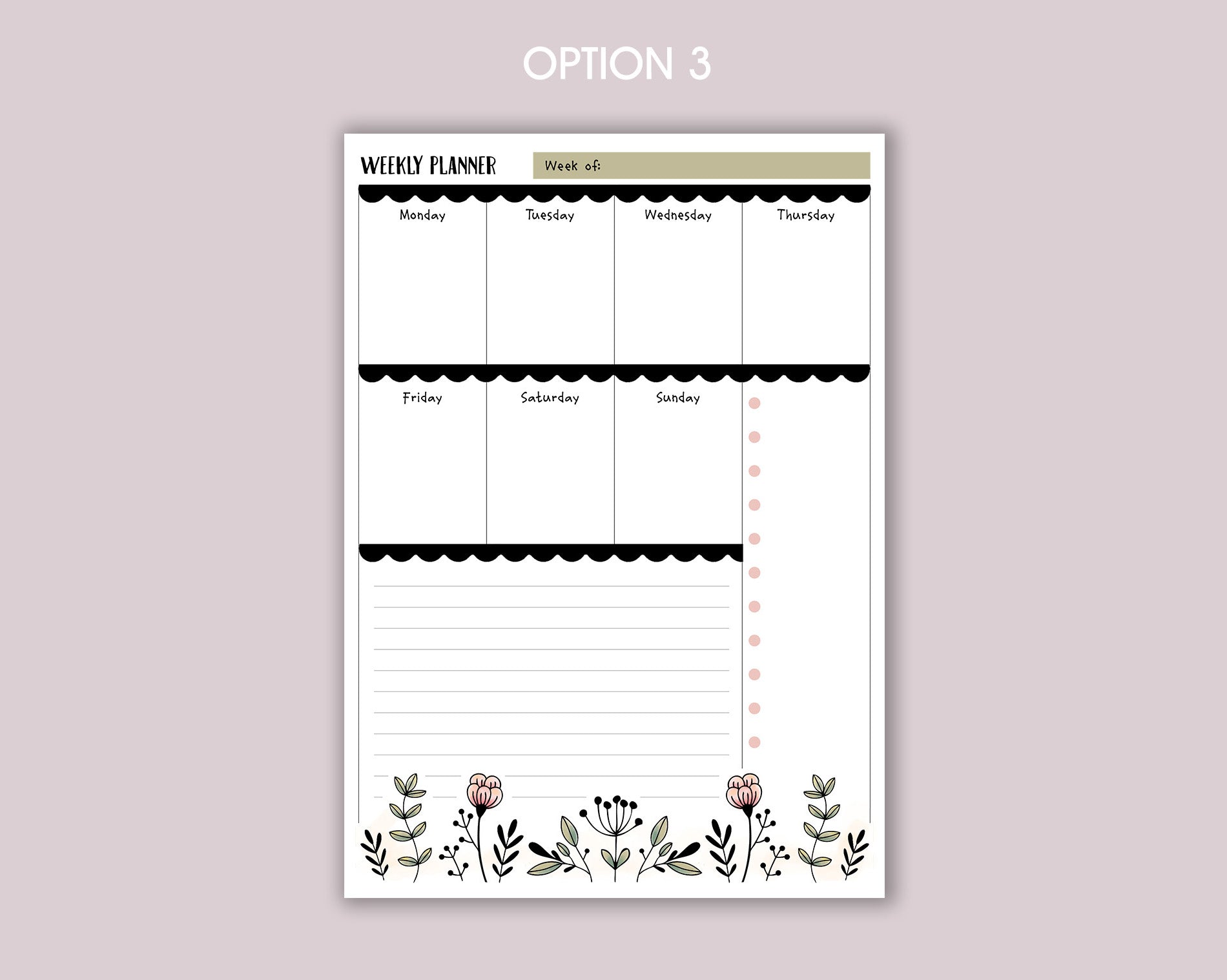 Weekly Planner A5 Notepad <!---NP5-floral-week-->