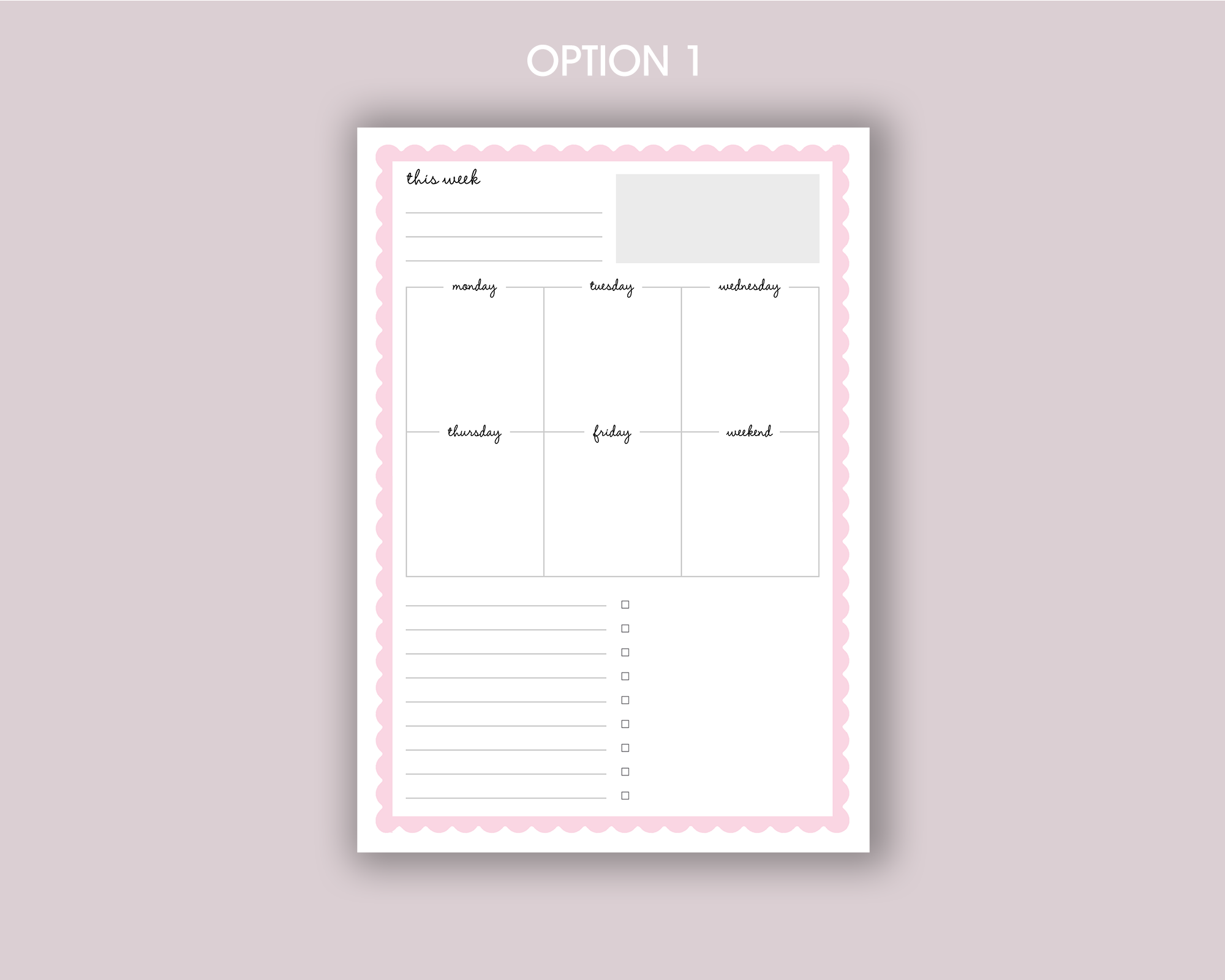 Weekly Planner A5 Notepad <!---NP5-scallop-1-->