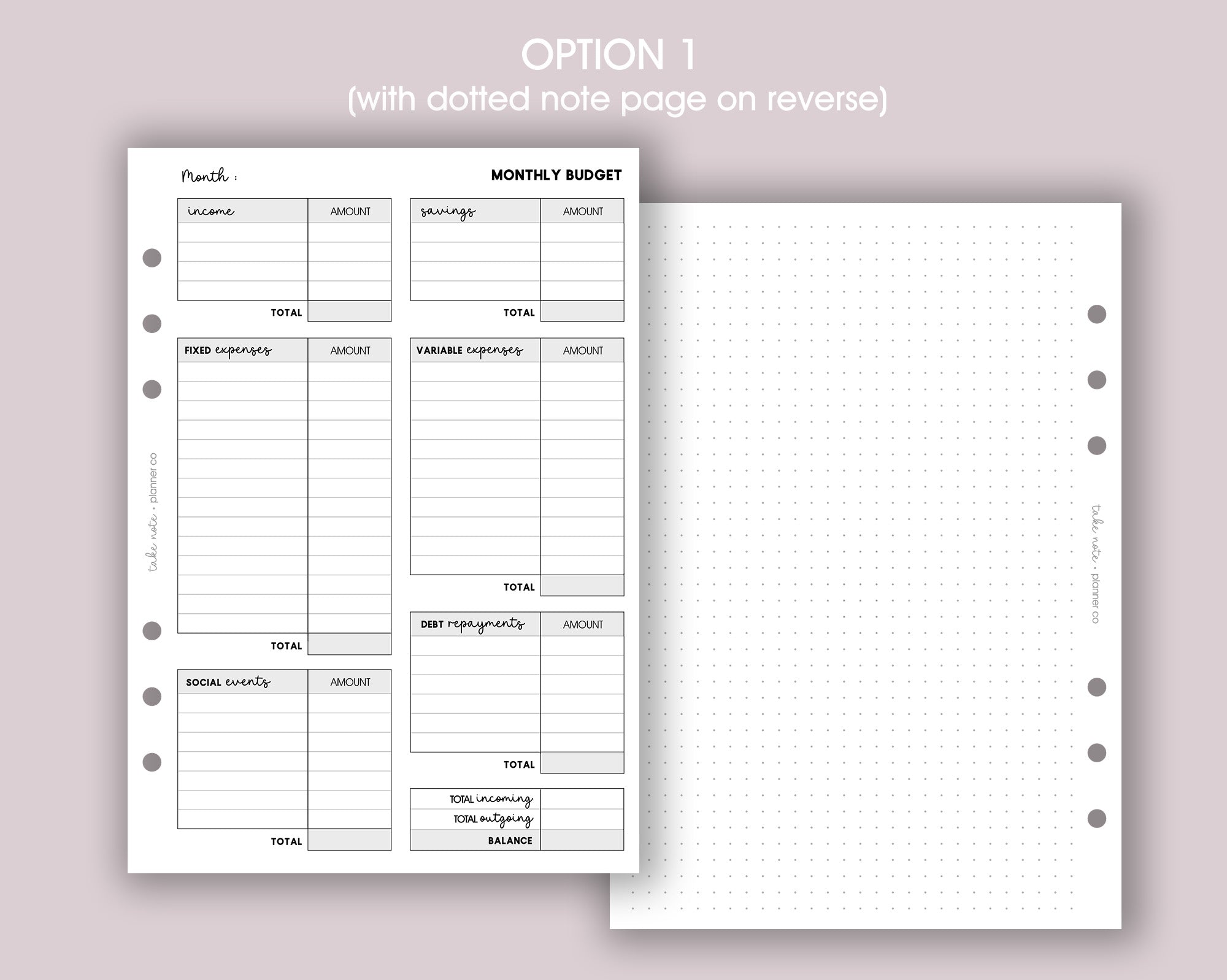 Monthly Budget Inserts <!---budgetmonth1-->