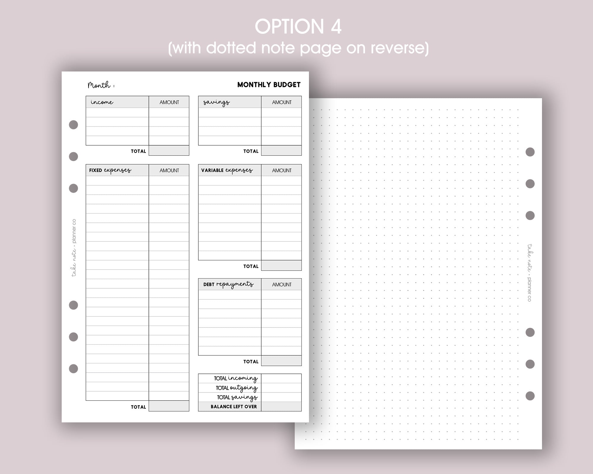 Monthly Budget Inserts <!---budgetmonth1-->
