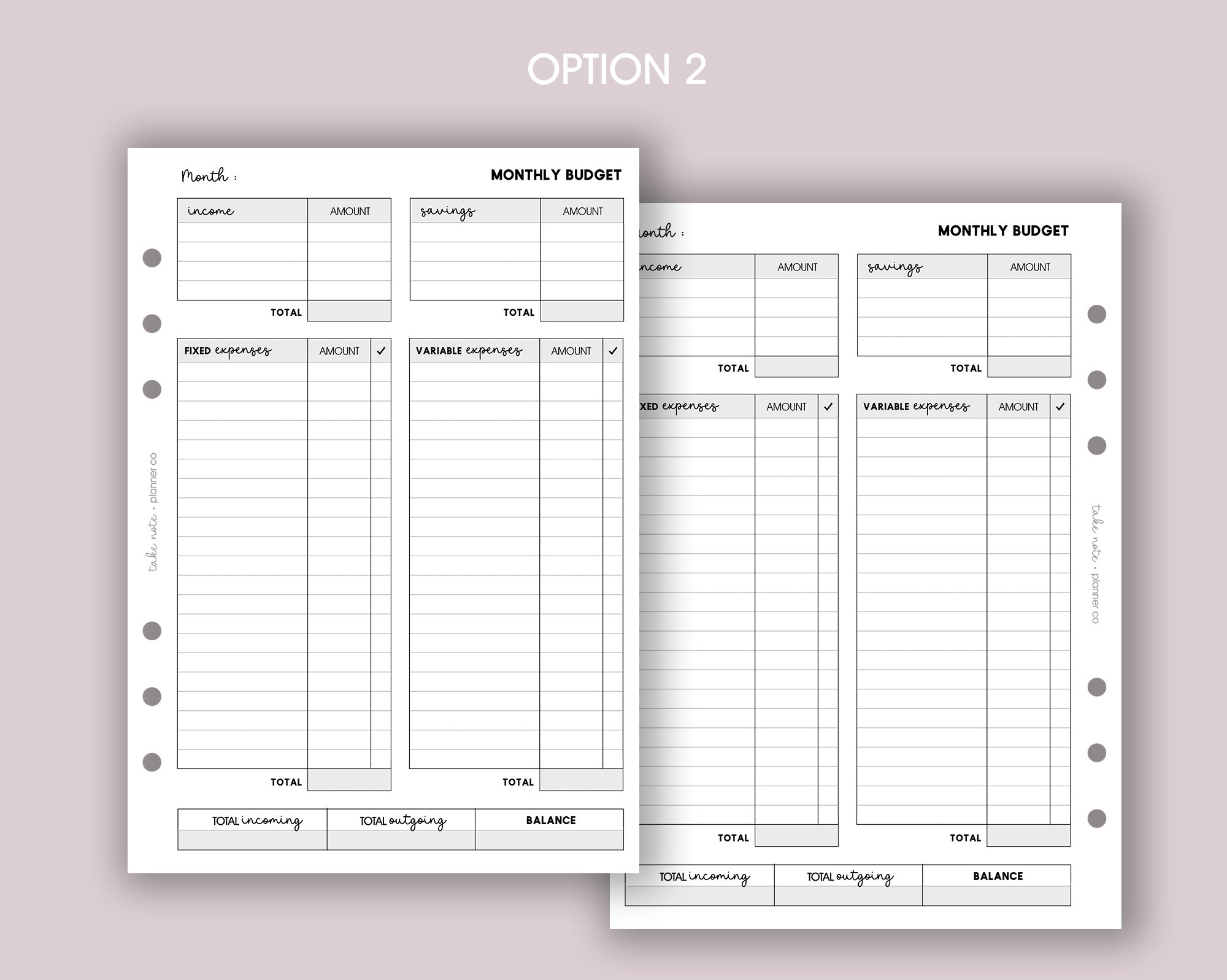 Monthly Budget Inserts <!---budgetmonth2-->
