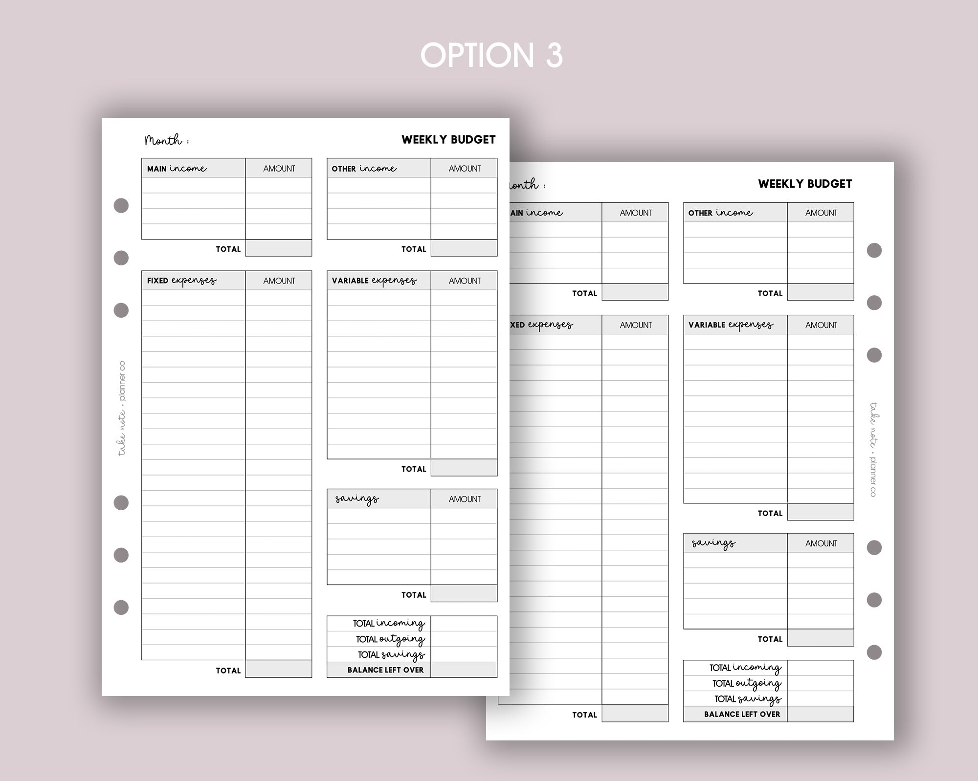 Weekly Budget Inserts <!---budgetweek1-->