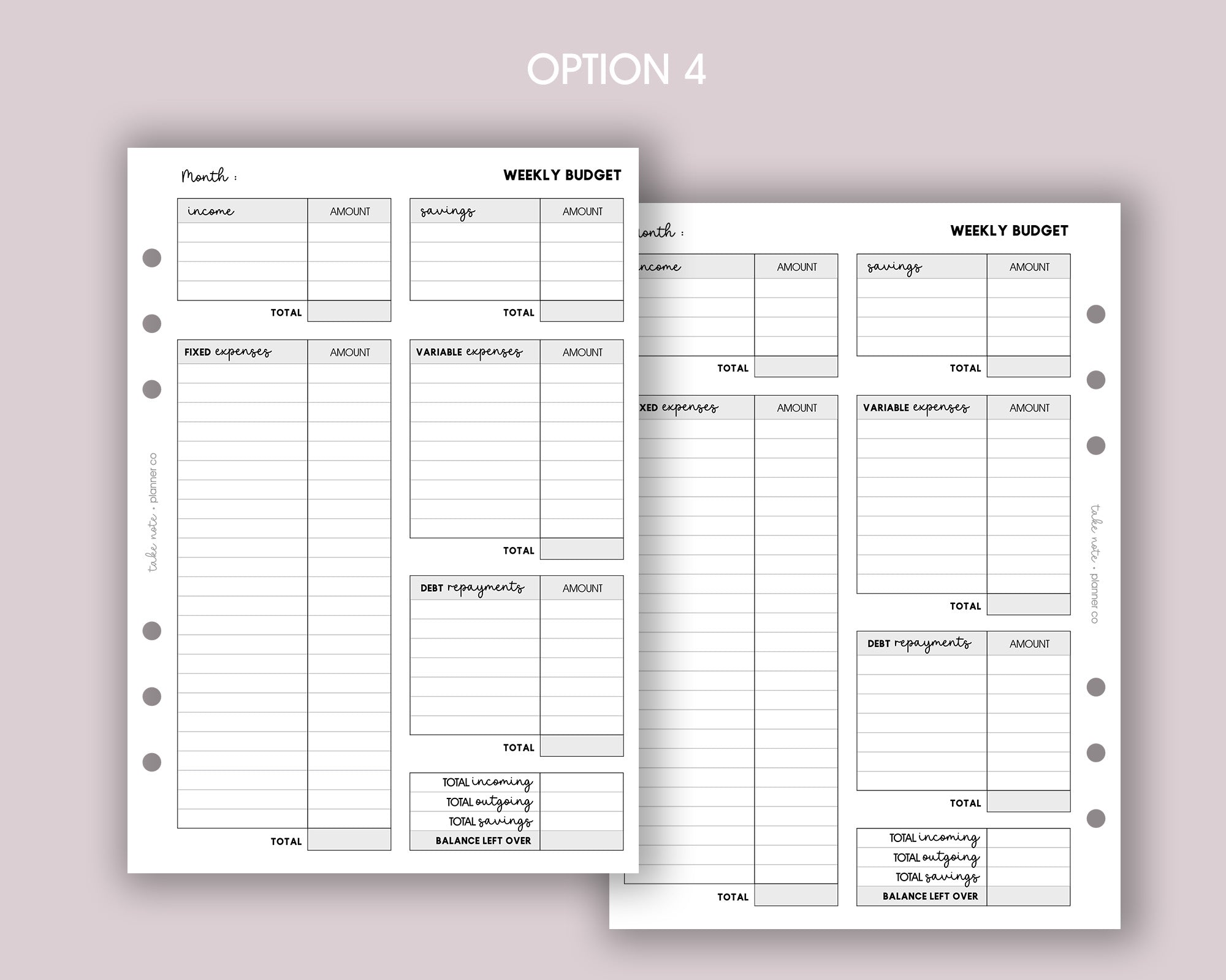 Weekly Budget Inserts <!---budgetweek1-->