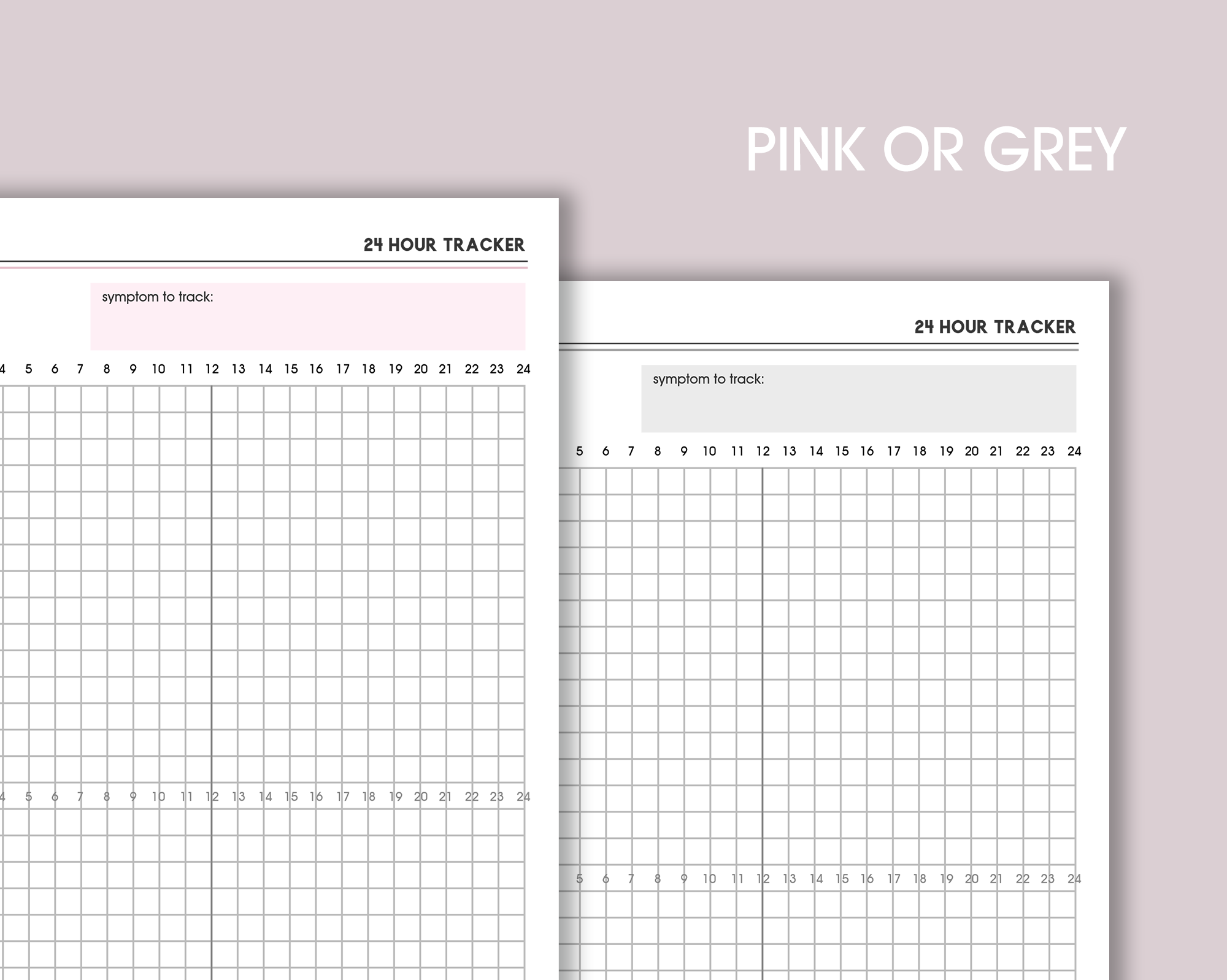 24 Hour Symptom Tracker Inserts <!---classic-->