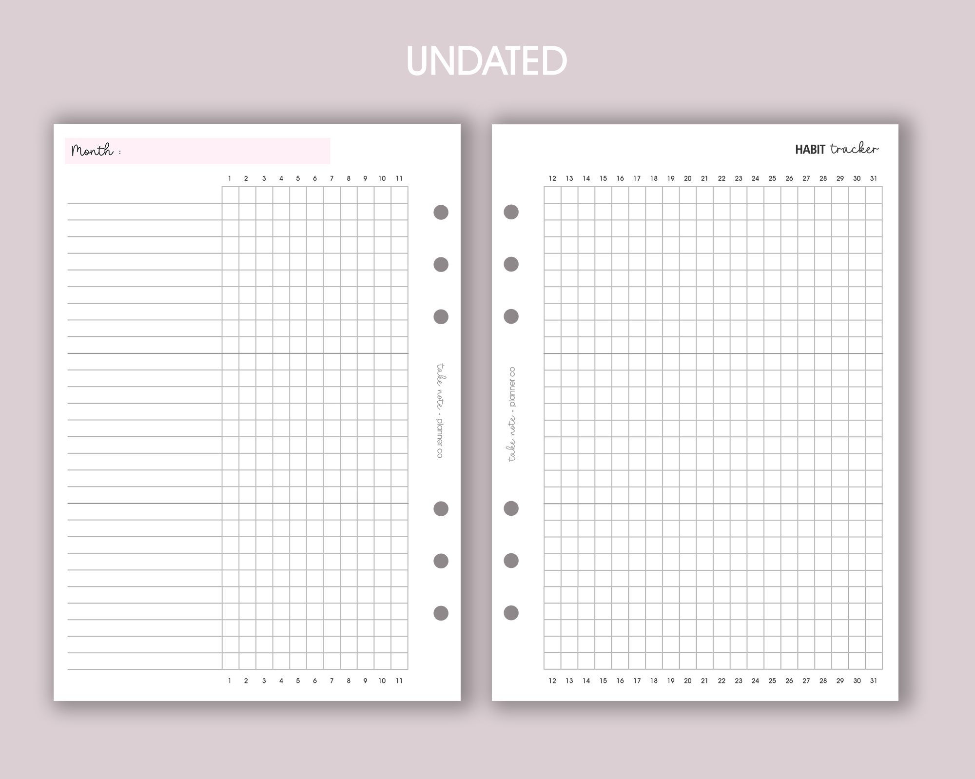 Habit Tracker Inserts <!---classic-->