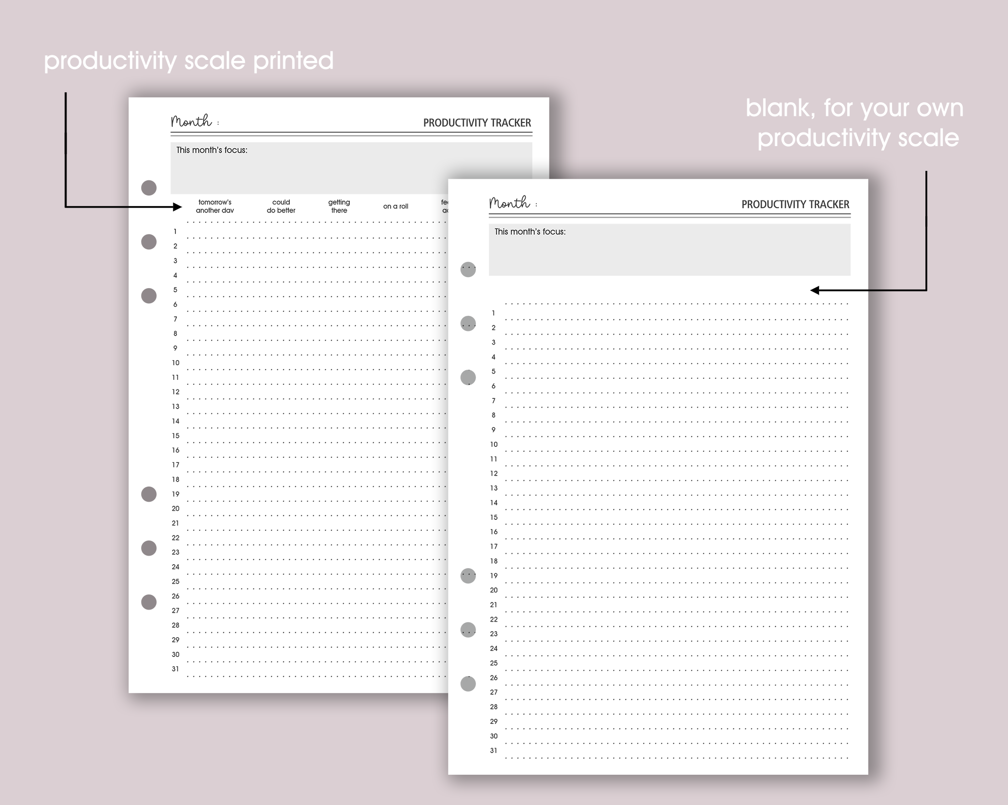 Productivity Tracker Inserts <!---classic-->