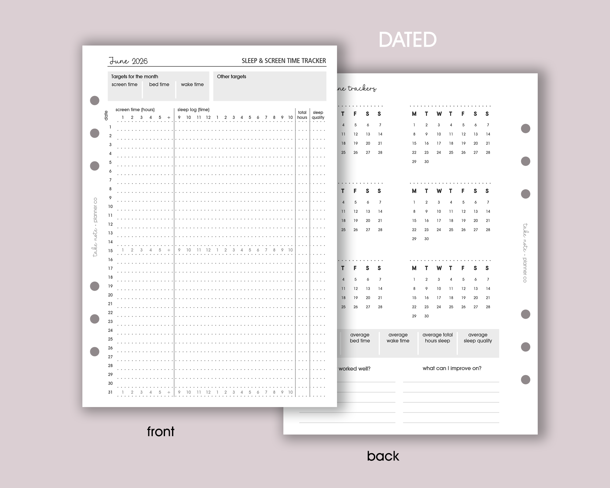 Screen Time & Sleep Tracker Inserts <!---classic-->