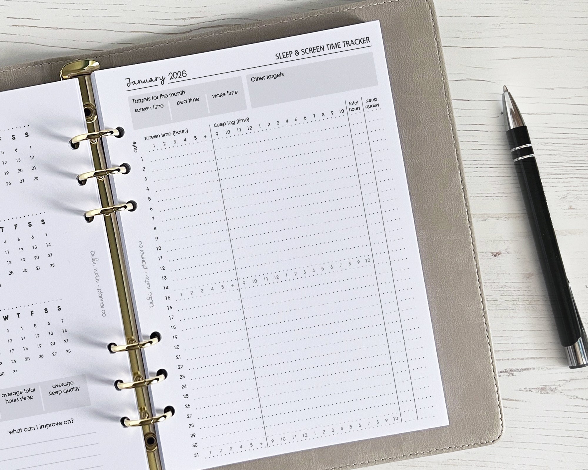 Screen Time & Sleep Tracker Inserts <!---classic-->