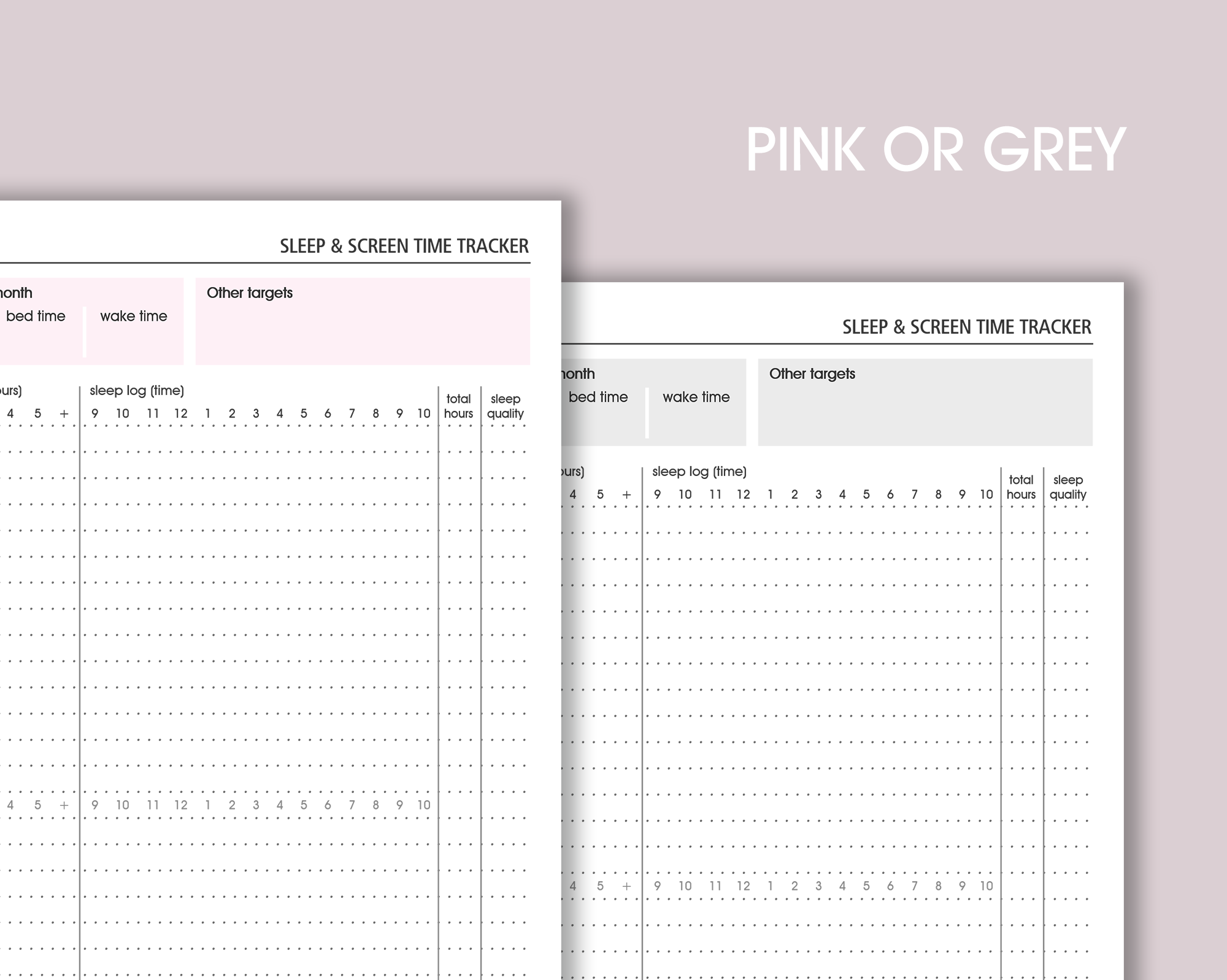 Screen Time & Sleep Tracker Inserts <!---classic-->