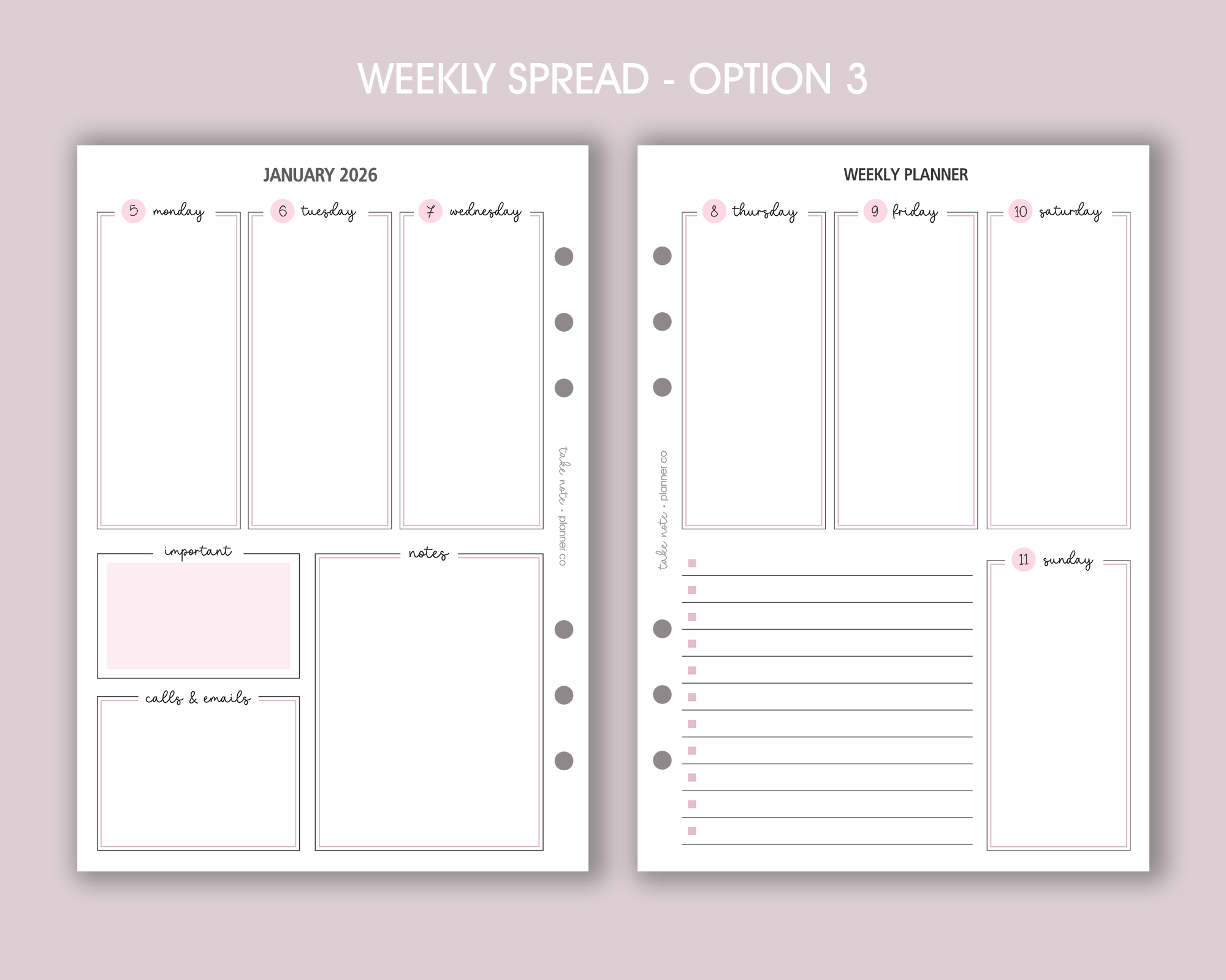 Dated Weekly Inserts <!---classic:WEEK4-->