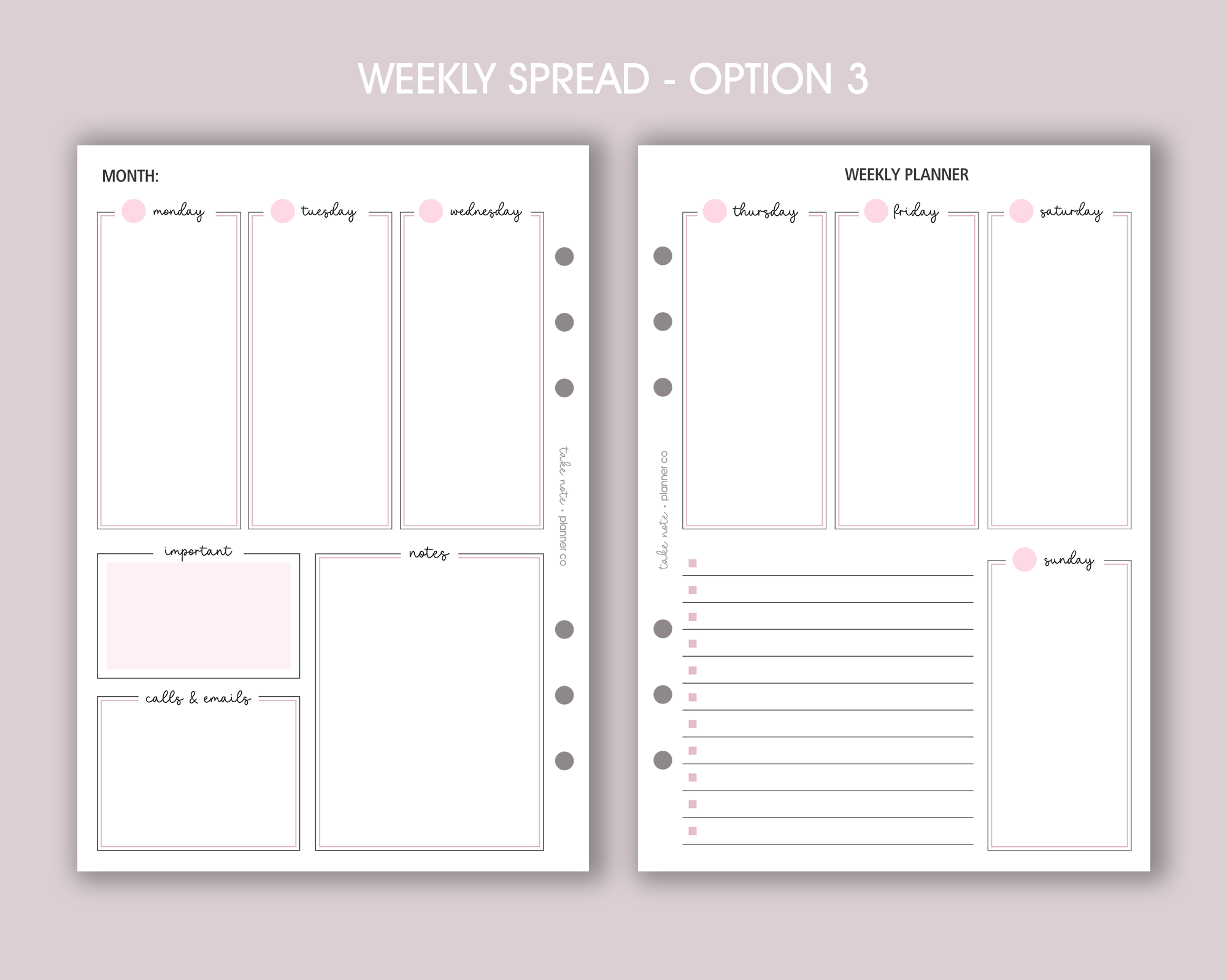 Undated Weekly Inserts <!---classic:WEEK4-->
