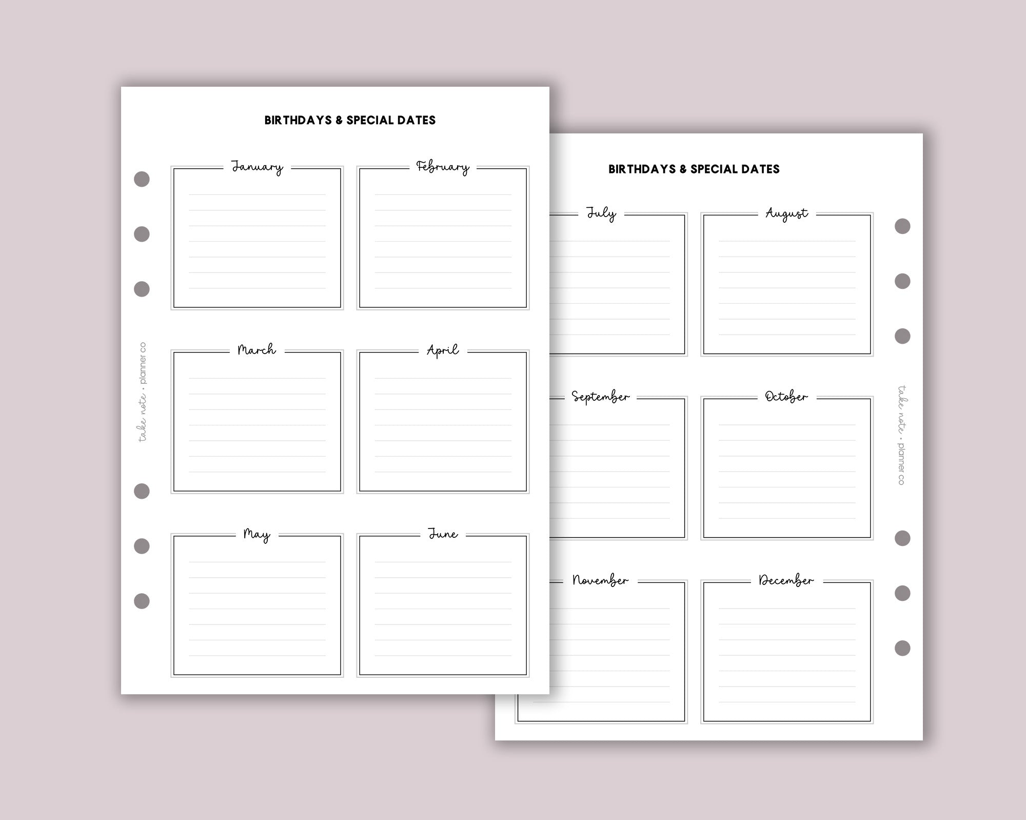 Undated Yearly Overview Insert <!---classic:YEAR1-->