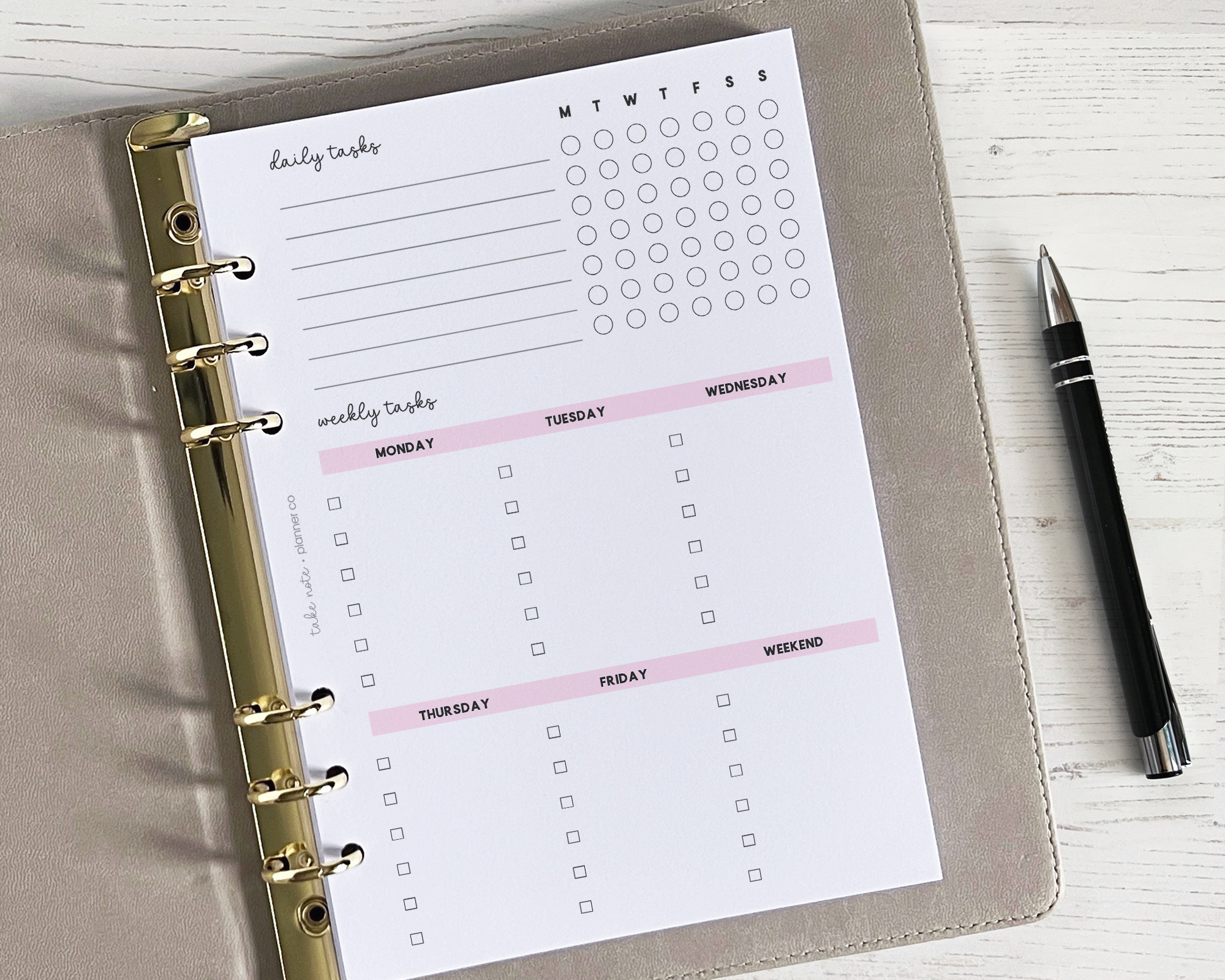 Weekly Tasks Inserts <!---classic-->