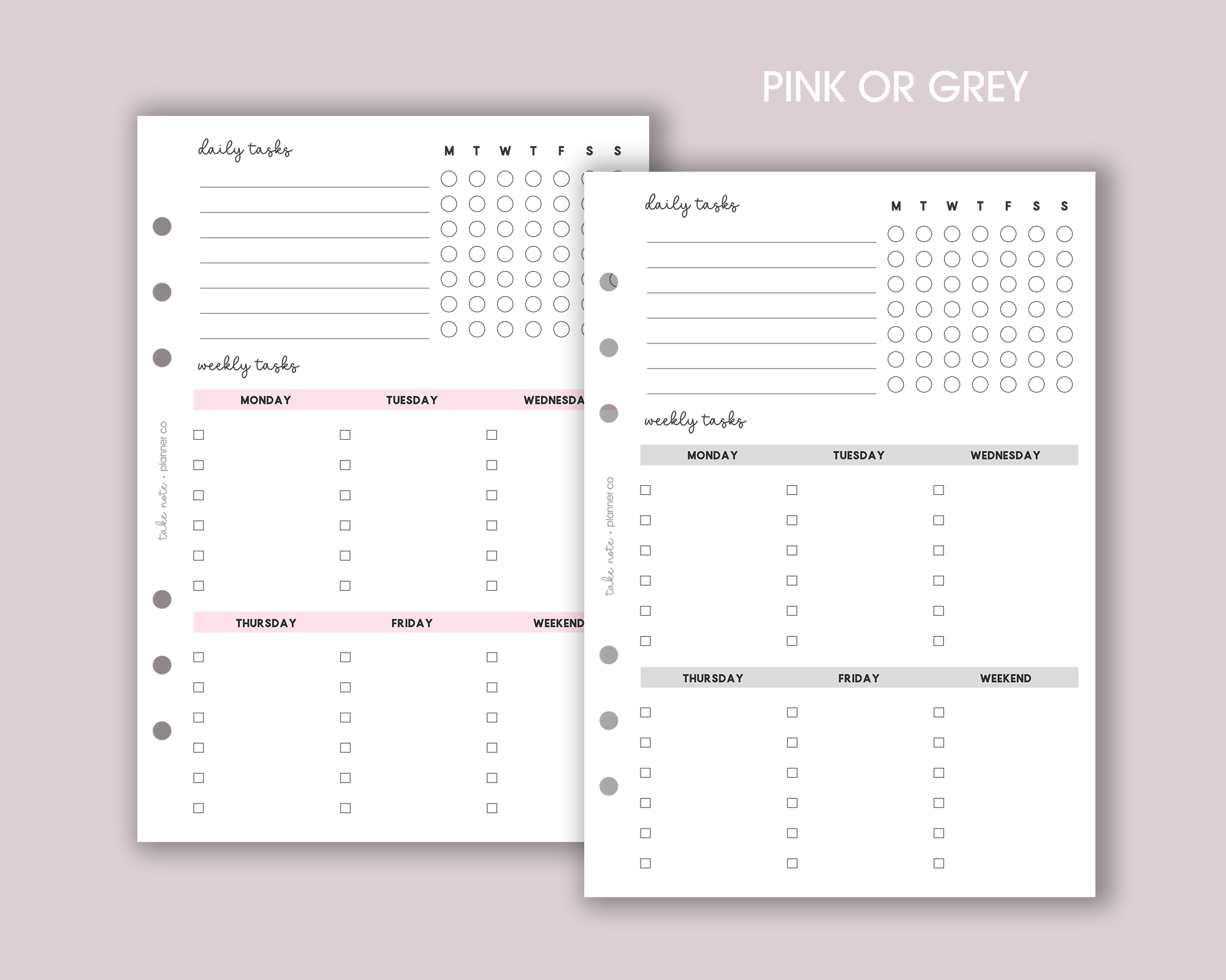 Weekly Tasks Inserts <!---classic-->