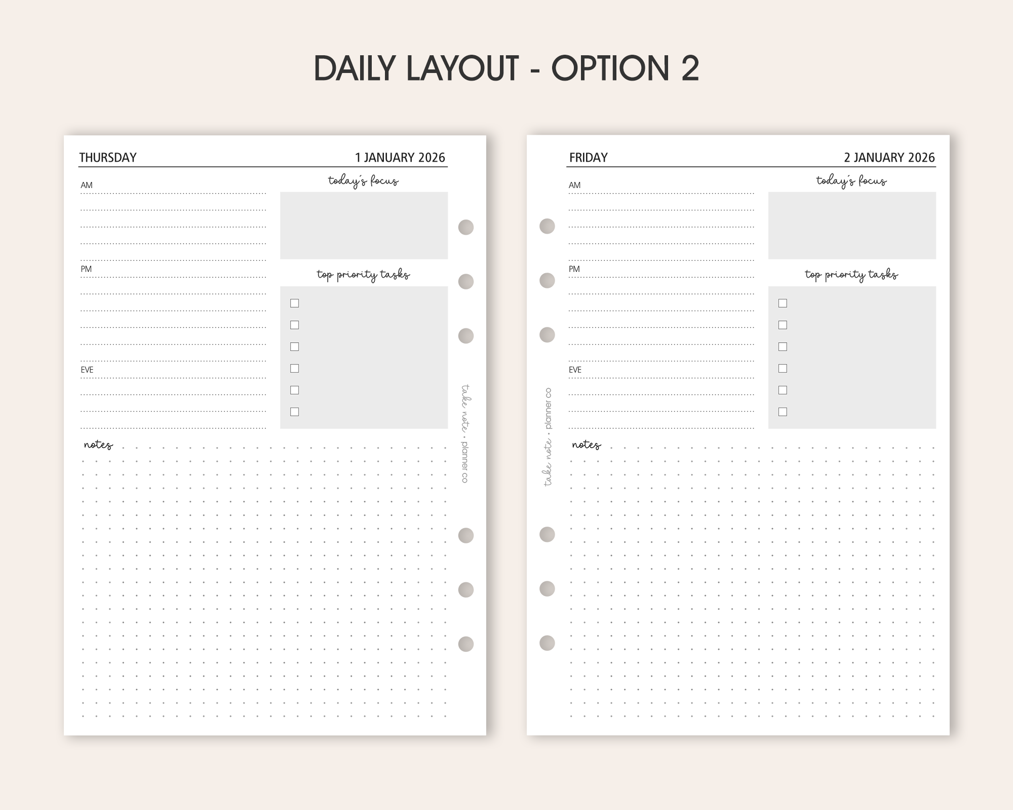 Daily Planner Inserts