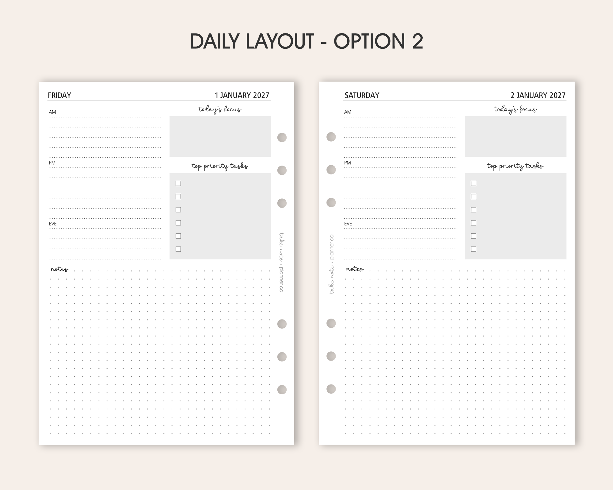 Daily Planner Inserts