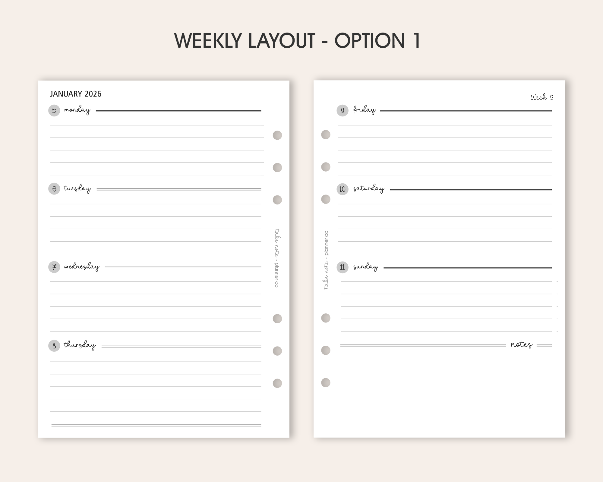 Weekly Planner Inserts