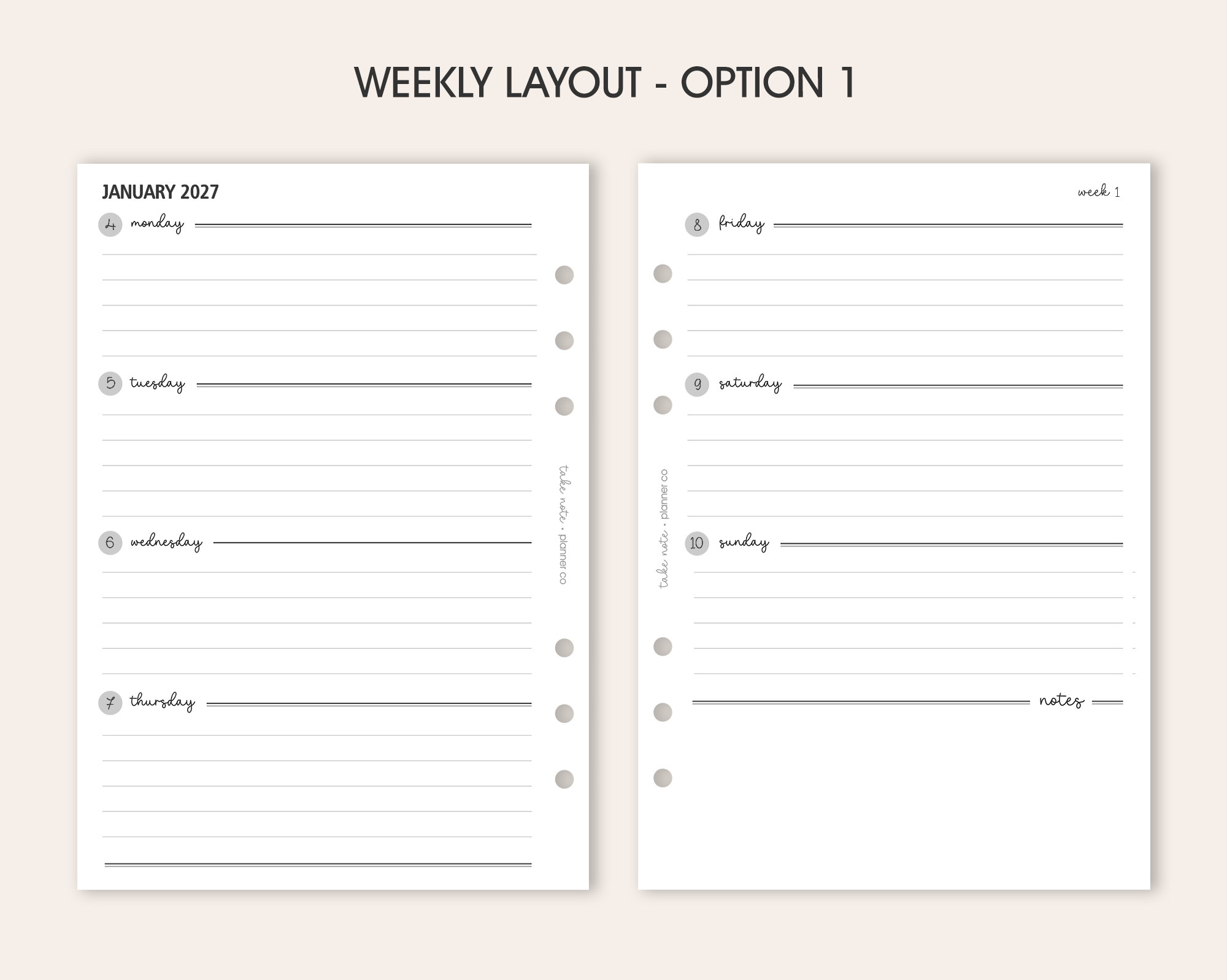 Weekly Planner Inserts
