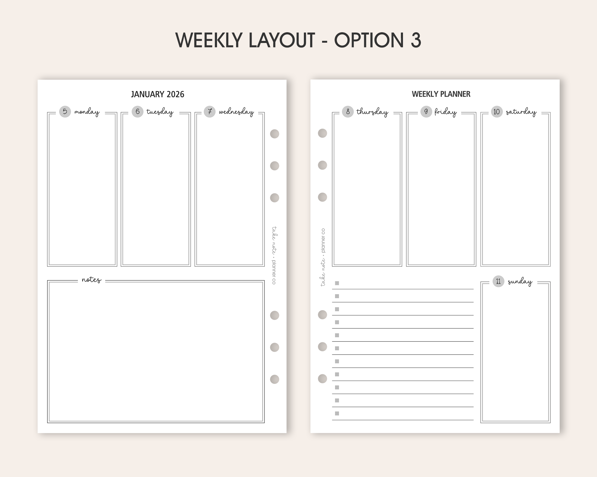 Weekly Planner Inserts