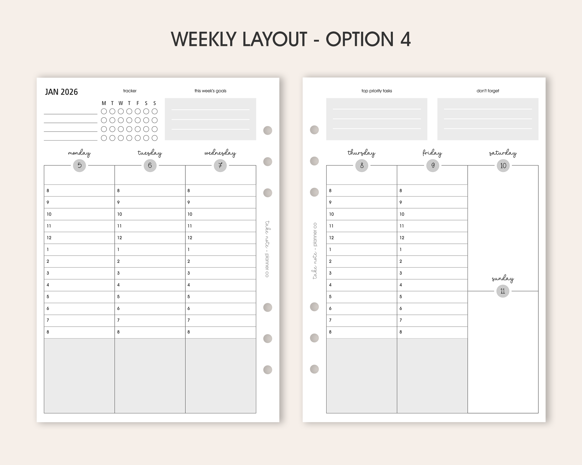 Weekly Planner Inserts