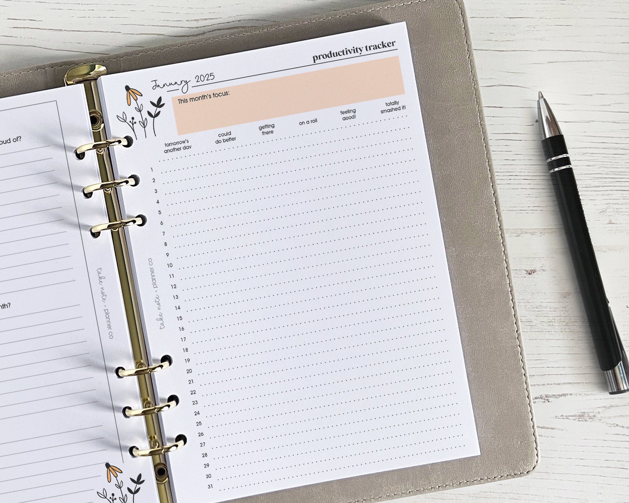 Productivity Tracker Inserts <!---daisy-->