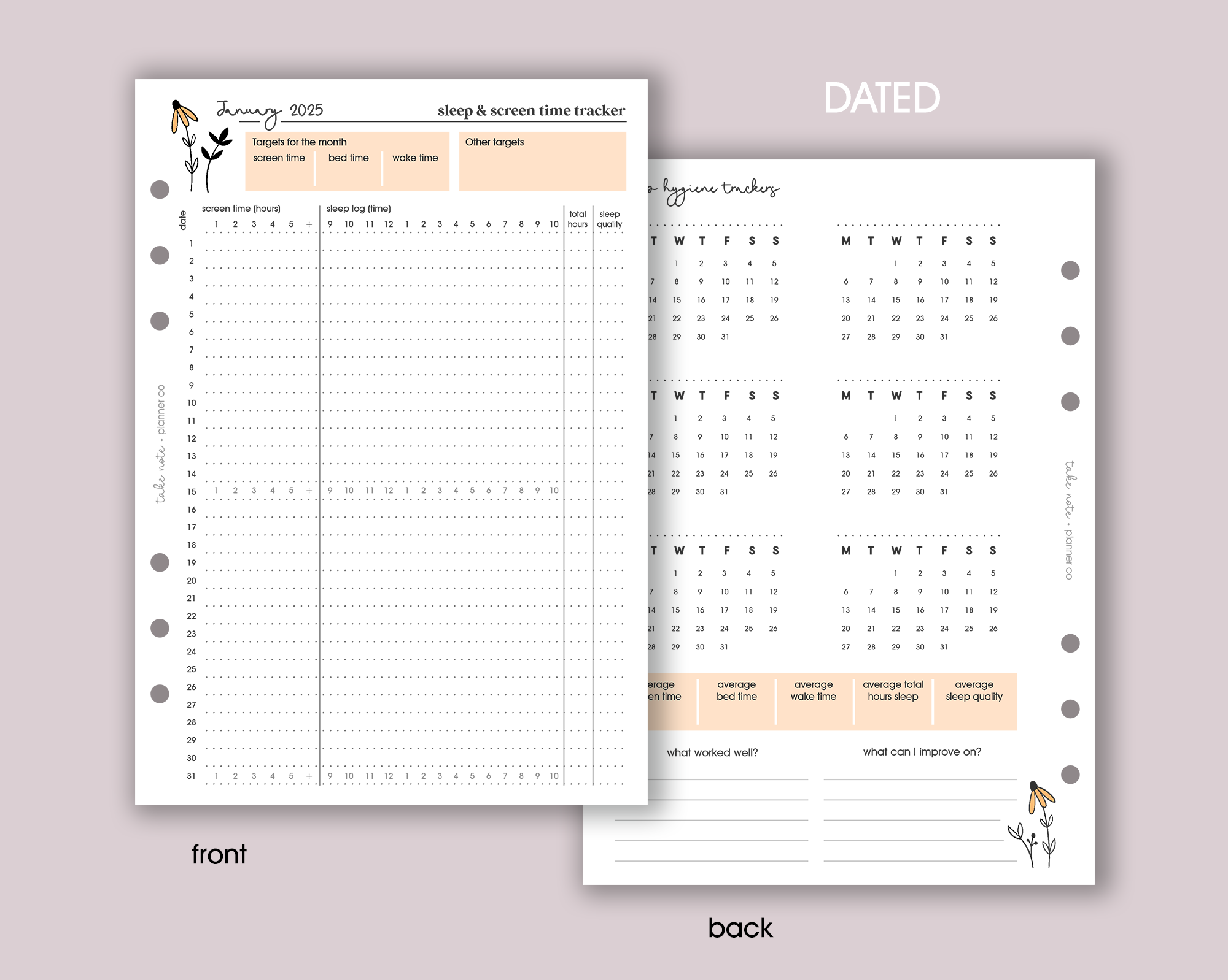 Screen Time & Sleep Tracker Inserts <!---daisy-->