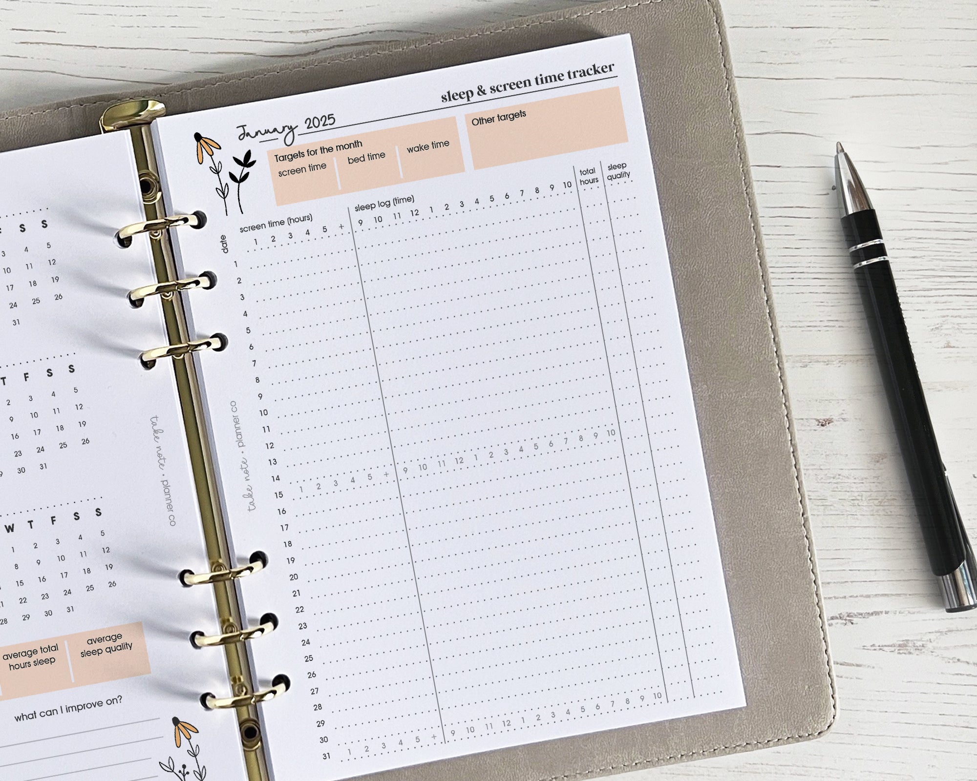 Screen Time & Sleep Tracker Inserts <!---daisy-->