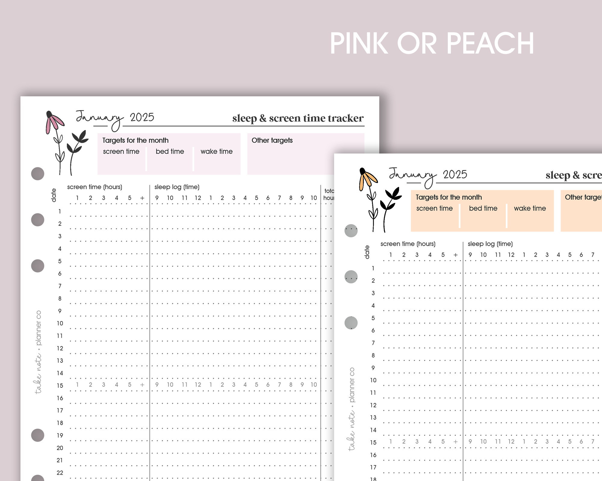 Screen Time & Sleep Tracker Inserts <!---daisy-->