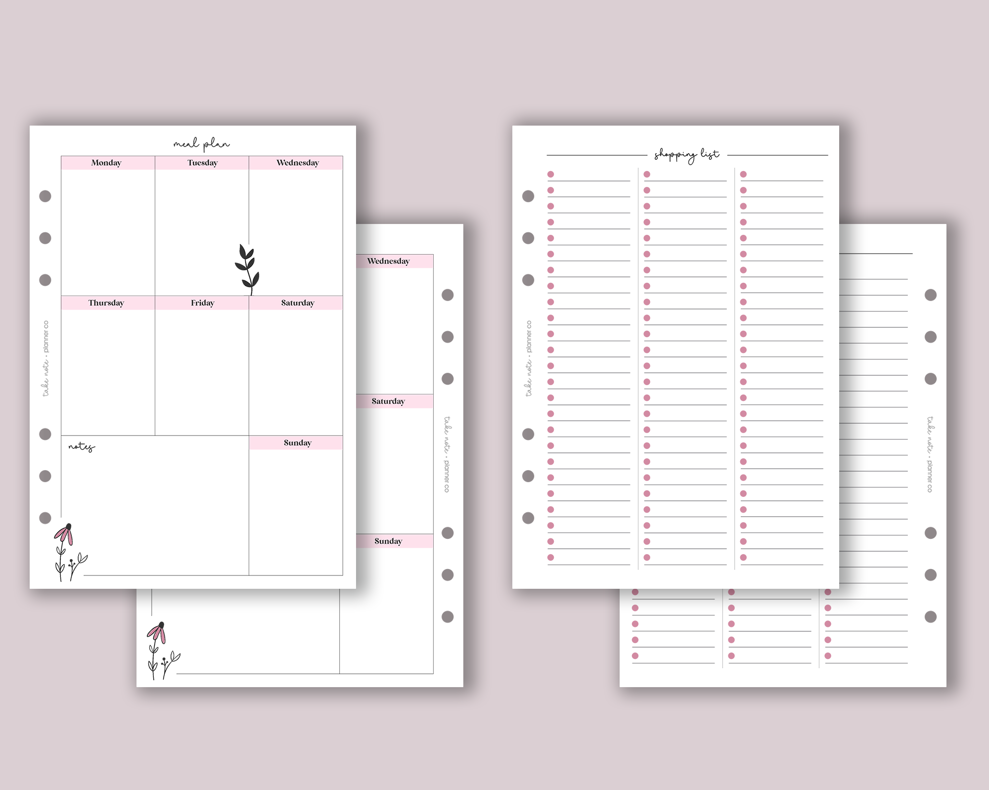 Meal Plan & Shopping List Inserts <!---daisy2-->