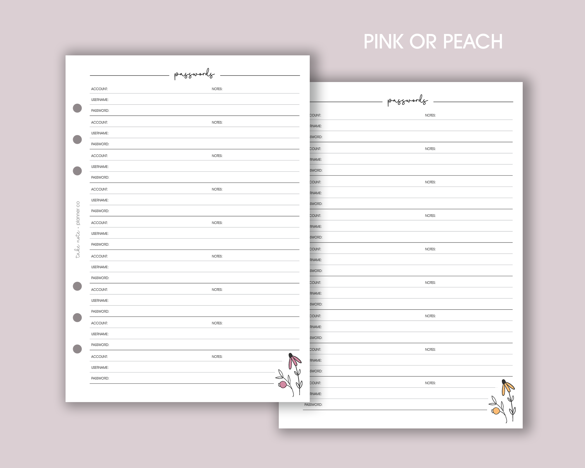 Password Inserts <!---daisy-->