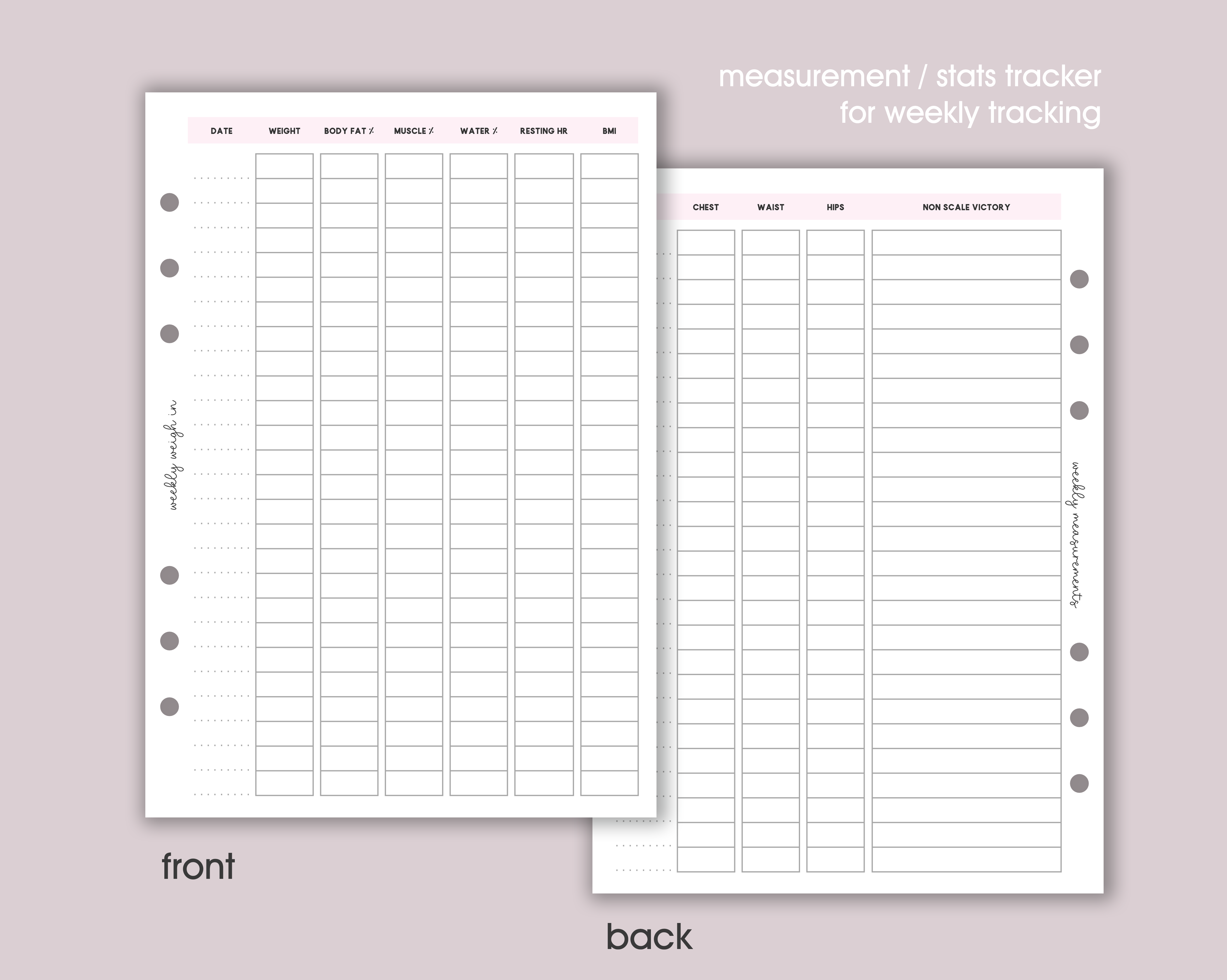 Exercise & Food Log Inserts (12 month) <!---opt4-->
