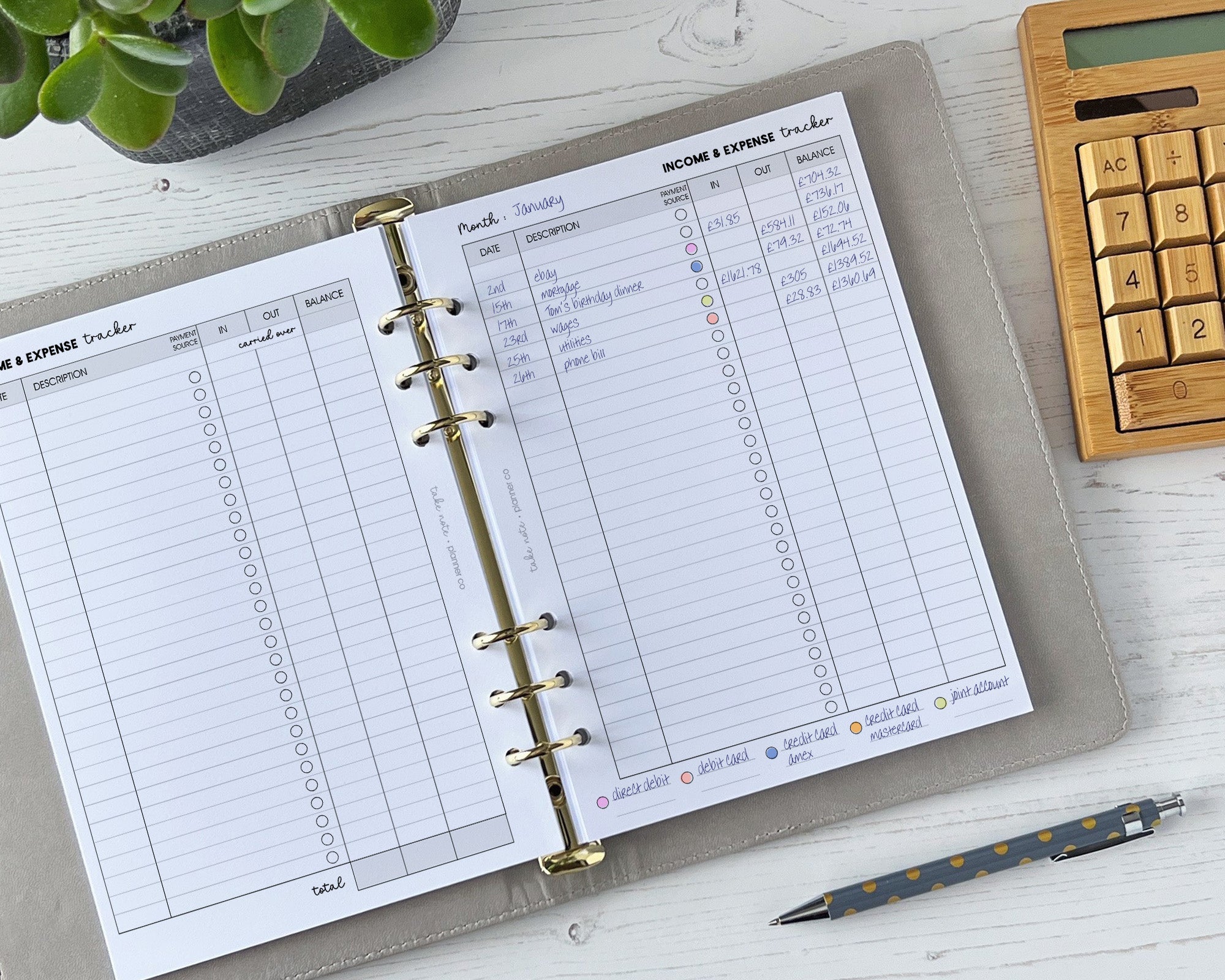 Monthly Income & Expense Inserts <!---expenses2-->
