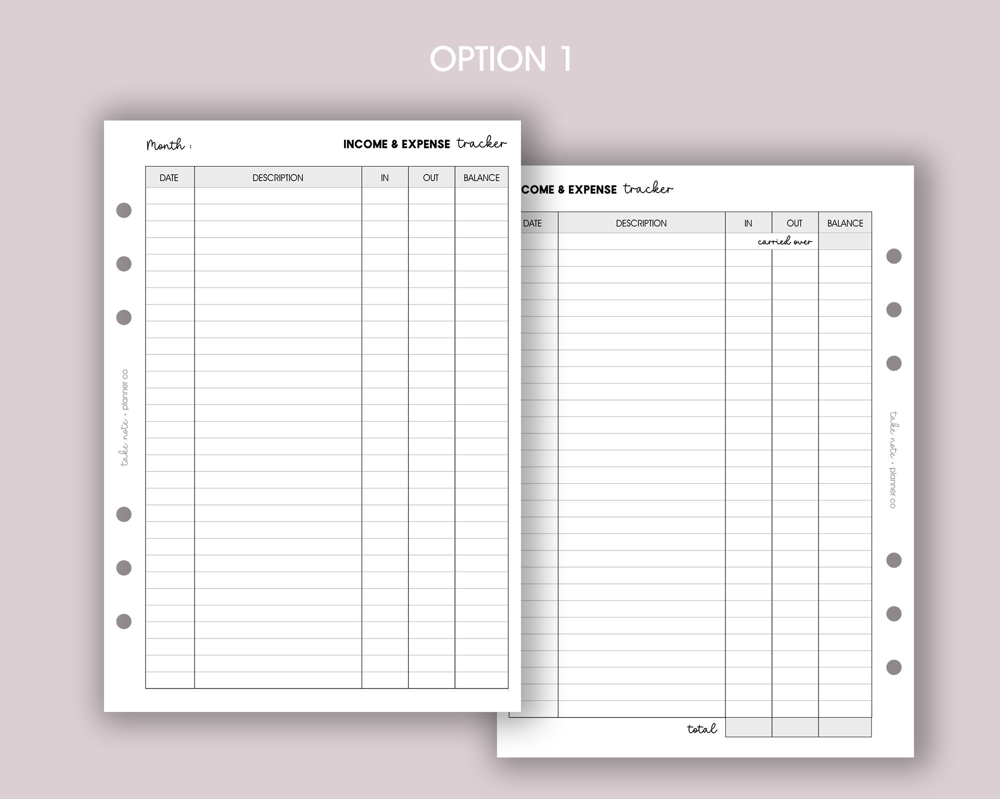 Monthly Income & Expense Inserts <!---expenses2-->