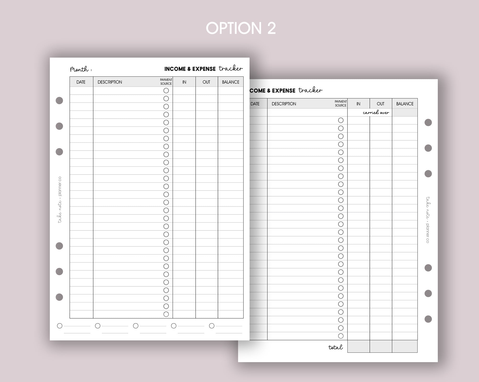 Monthly Income & Expense Inserts <!---expenses2-->