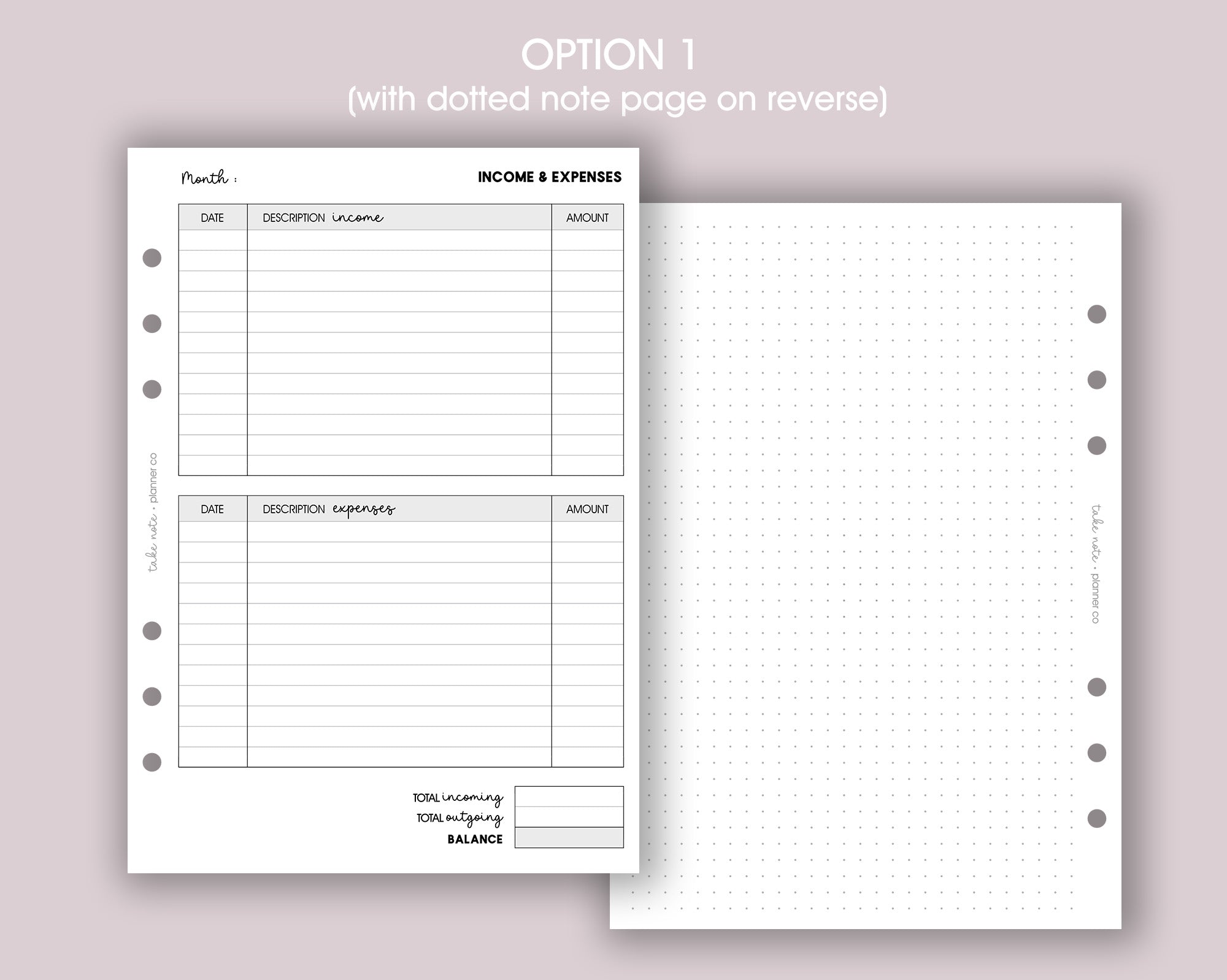 Monthly Income & Expense Inserts <!---expenses3-->
