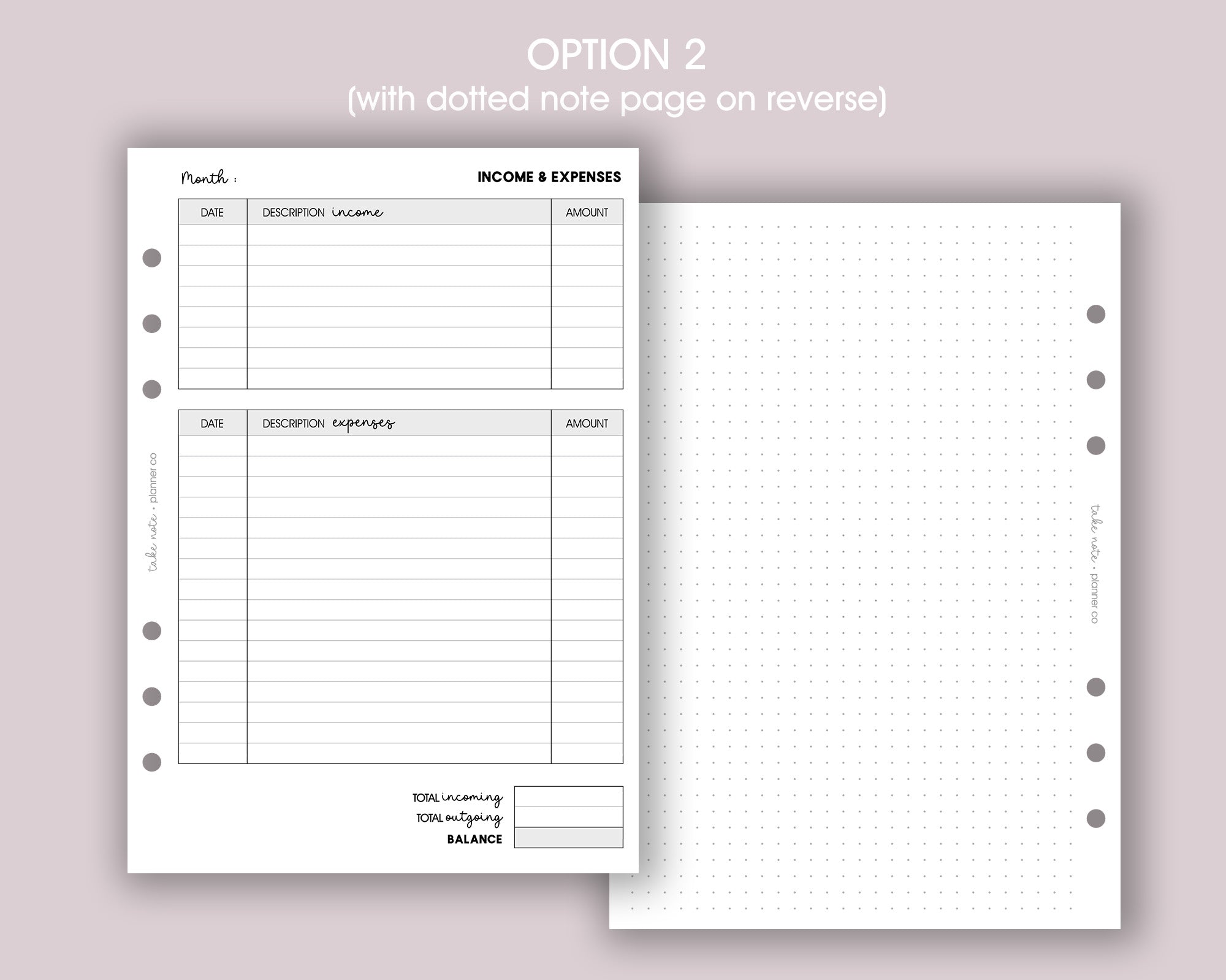Monthly Income & Expense Inserts <!---expenses3-->