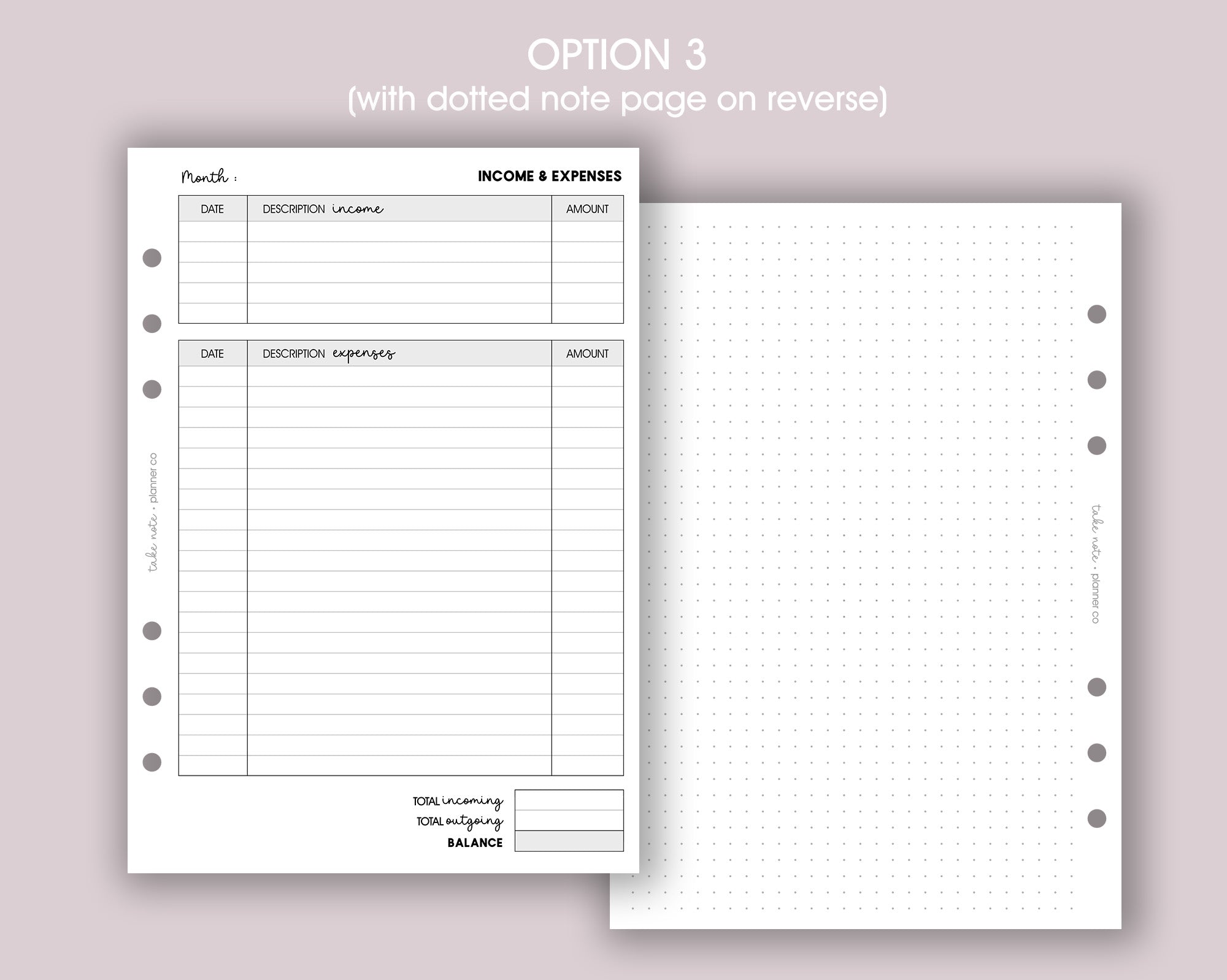 Monthly Income & Expense Inserts <!---expenses3-->