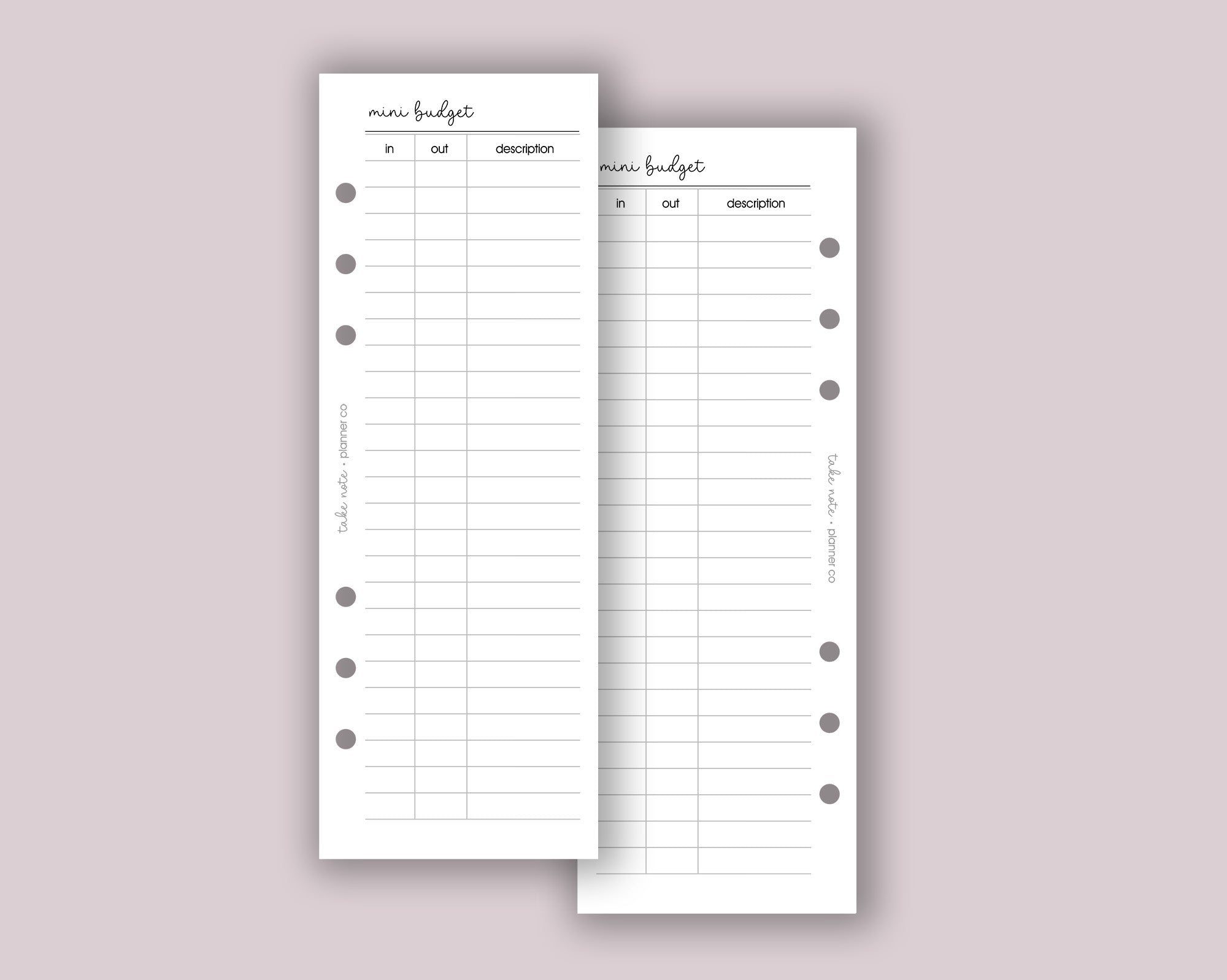 Slim Mini Budget Inserts