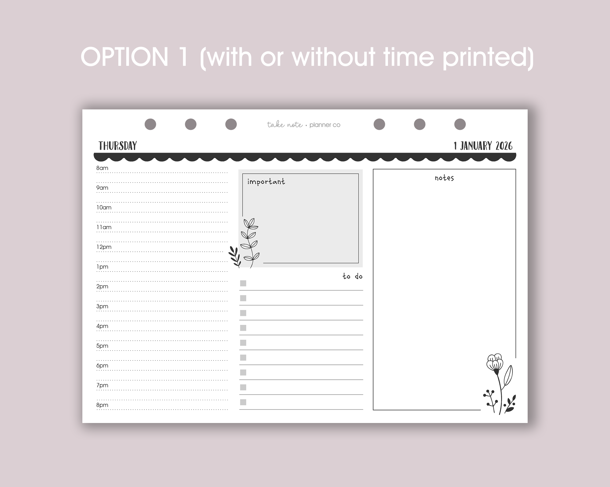 Dated Daily Inserts <!---floral:DAY2-->