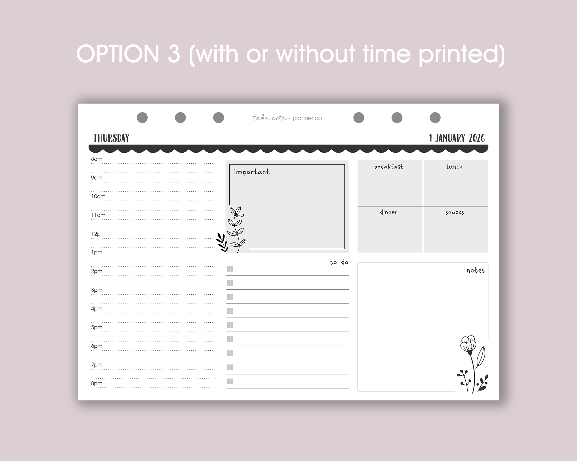 Dated Daily Inserts <!---floral:DAY2-->