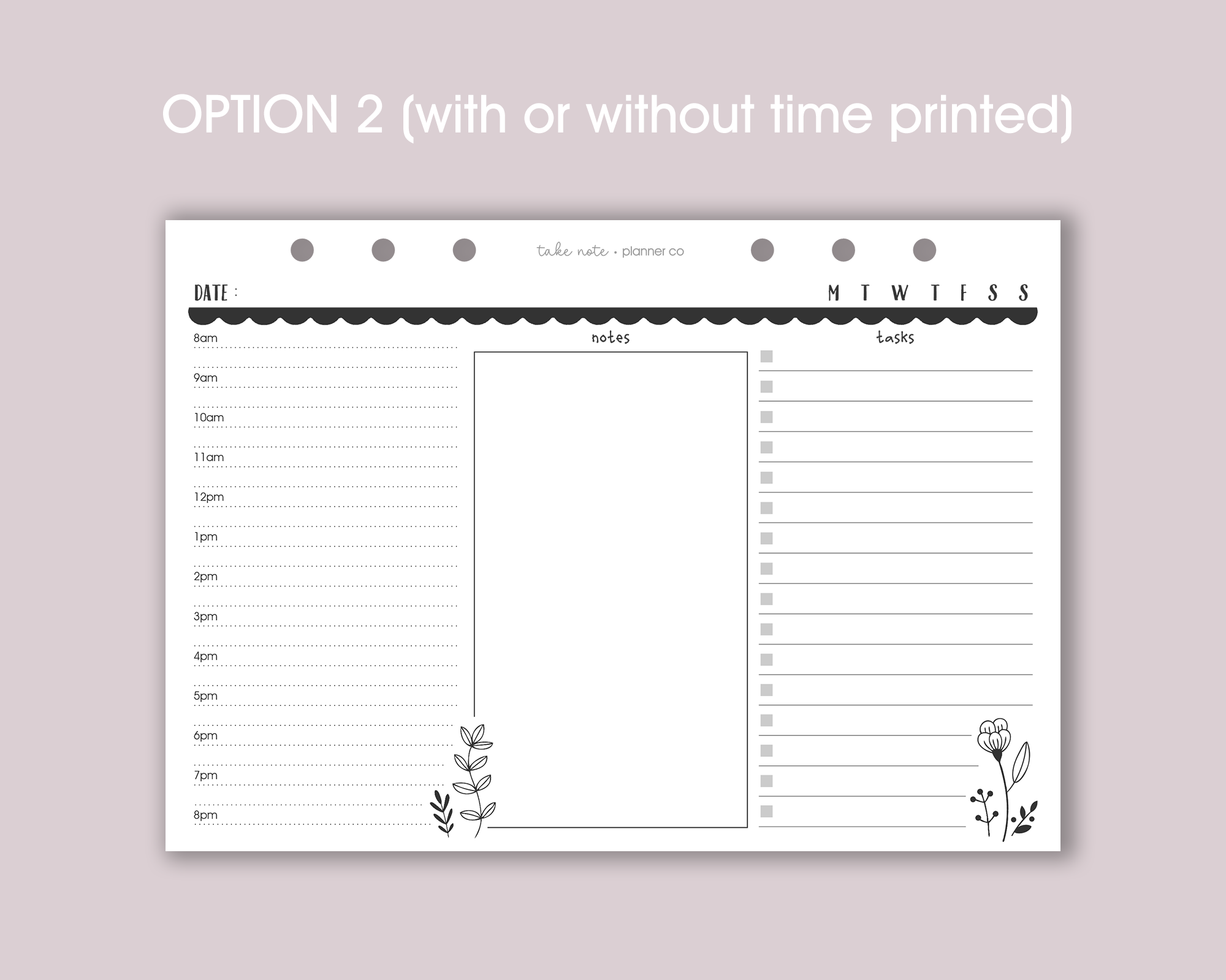 Undated Daily Inserts <!---floral:DAY2-->