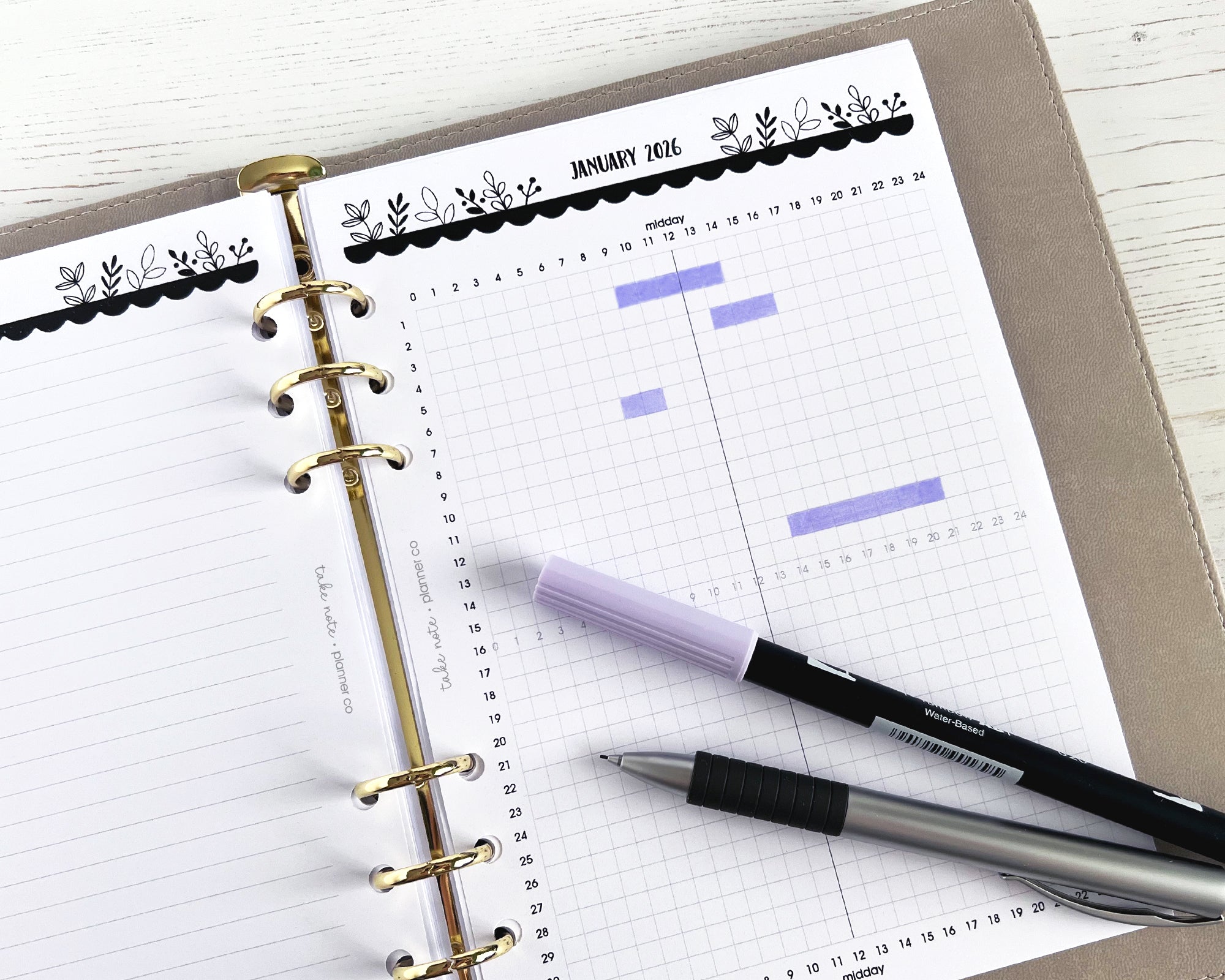 24 Hour Symptom Tracker Inserts <!---floral-->