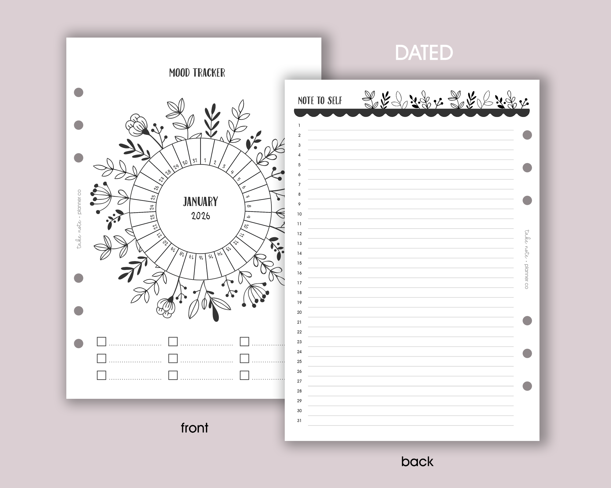 Mood Tracker Inserts <!---floral-->