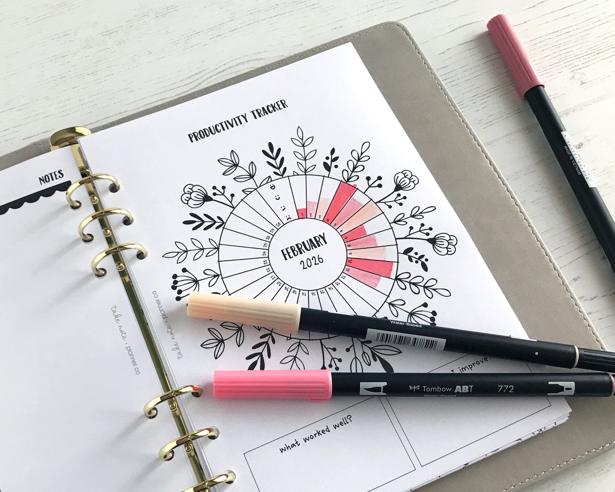 Productivity Tracker Inserts <!---floral-->
