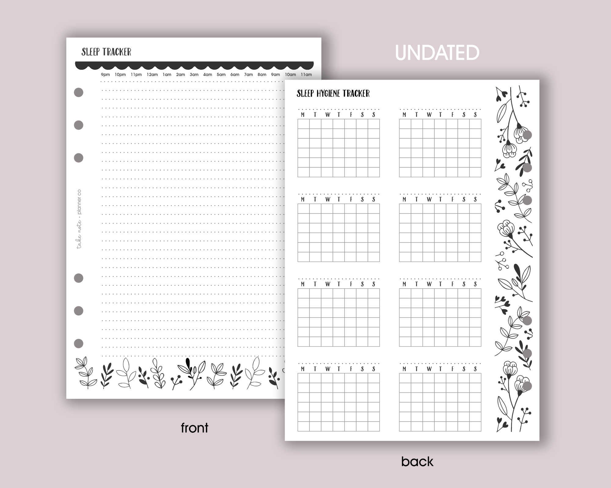 Sleep Tracker Inserts <!---floral-->
