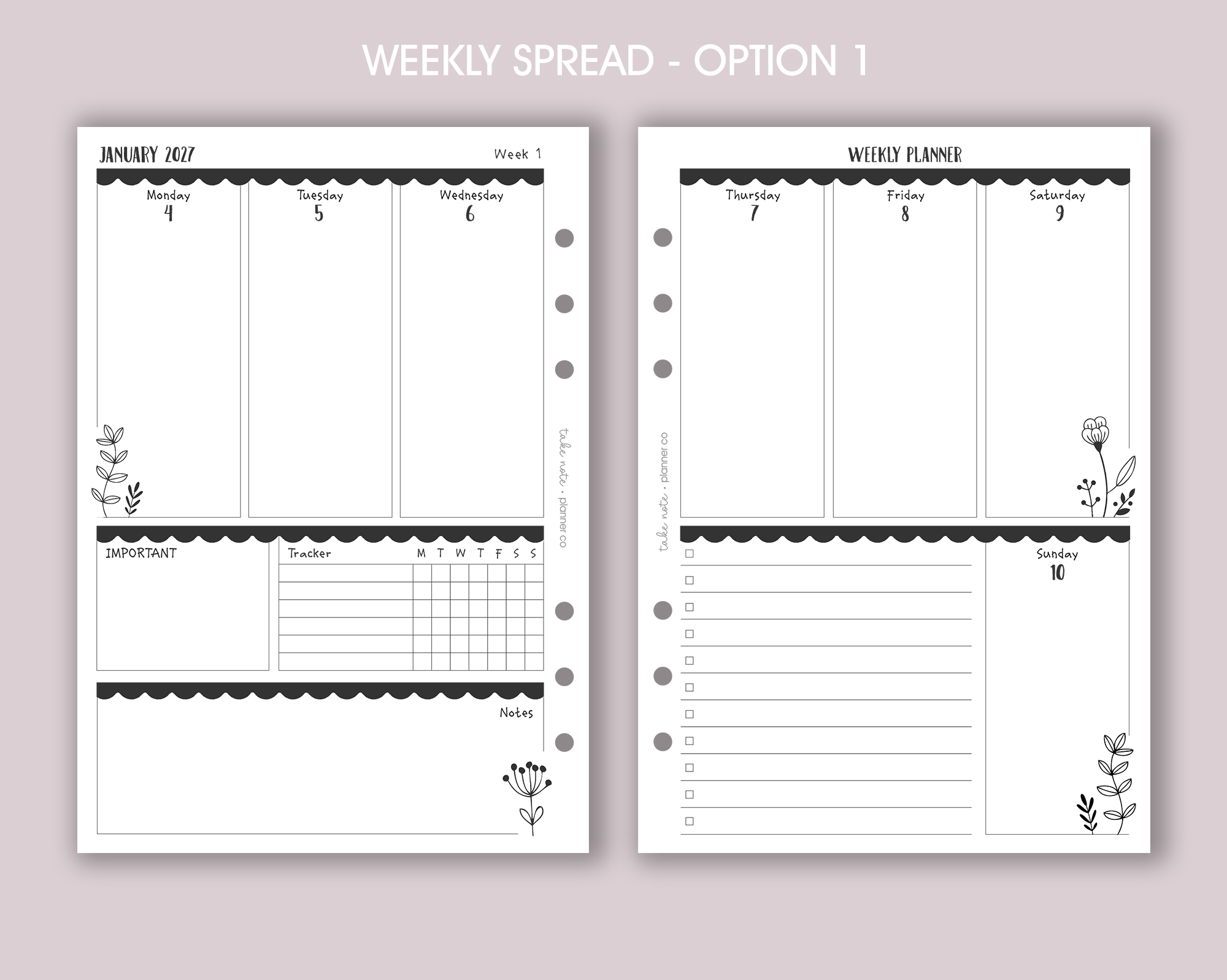 Dated Weekly Inserts <!---floral:WEEK4-->