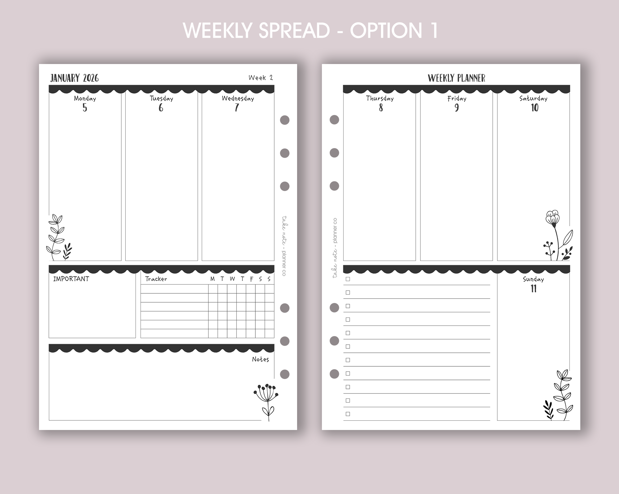 Dated Weekly Inserts <!---floral:WEEK4-->